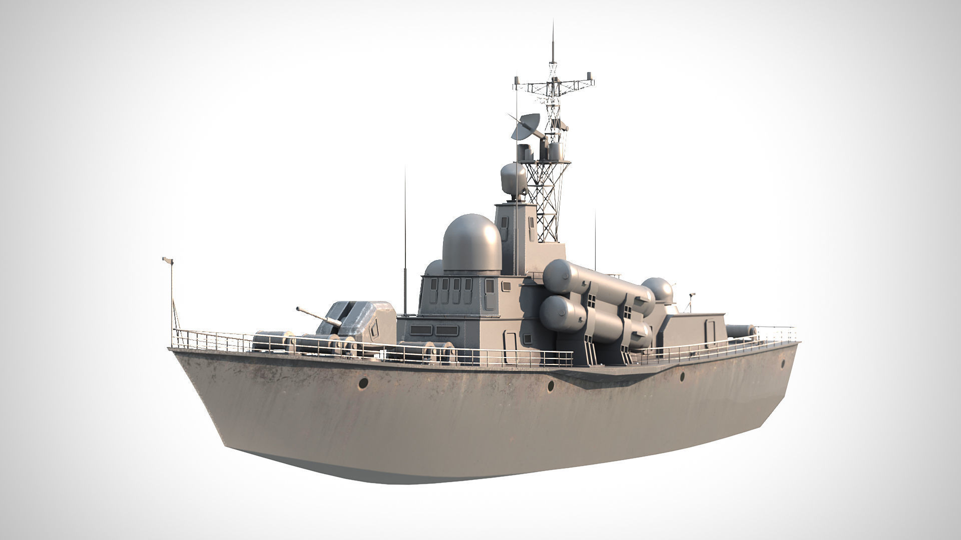 Battleship PBR Low-poly 3D model_11