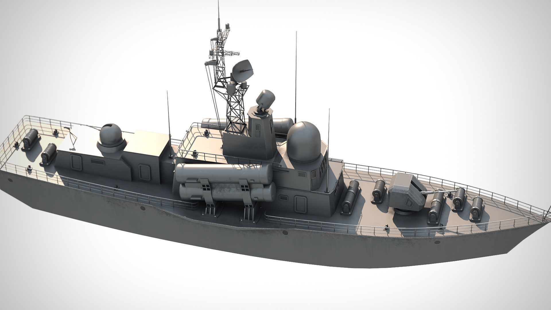 Battleship PBR Low-poly 3D model_13