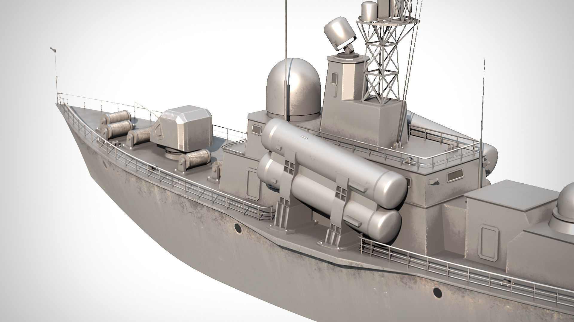 Battleship PBR Low-poly 3D model_18