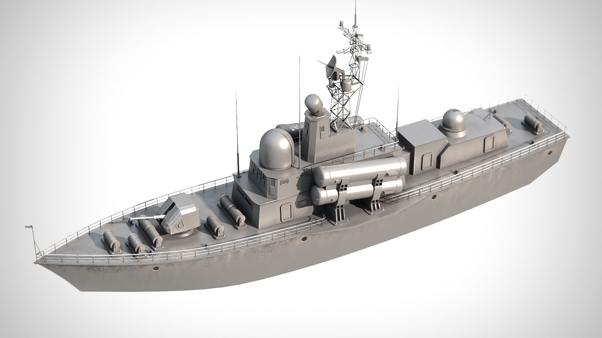 Battleship PBR Low-poly 3D model_17
