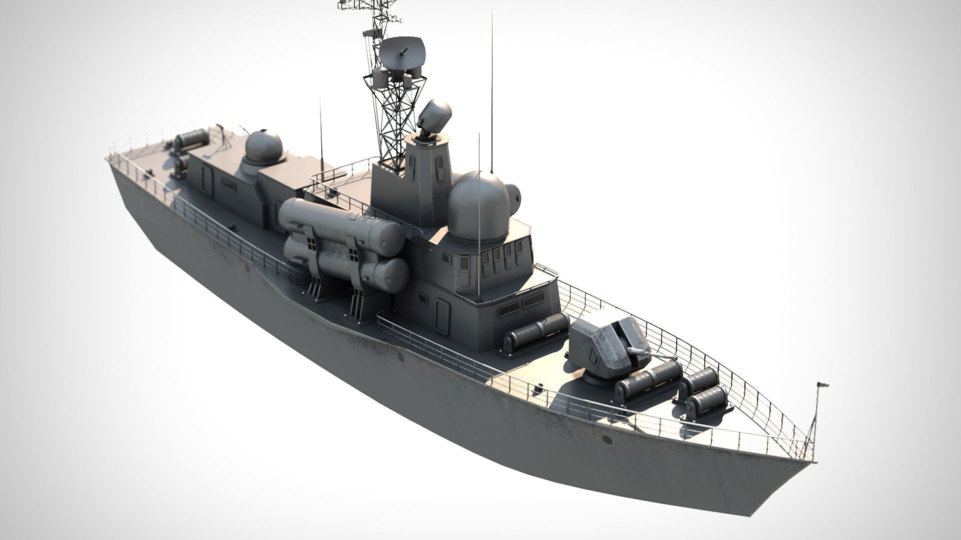 Battleship PBR Low-poly 3D model_12