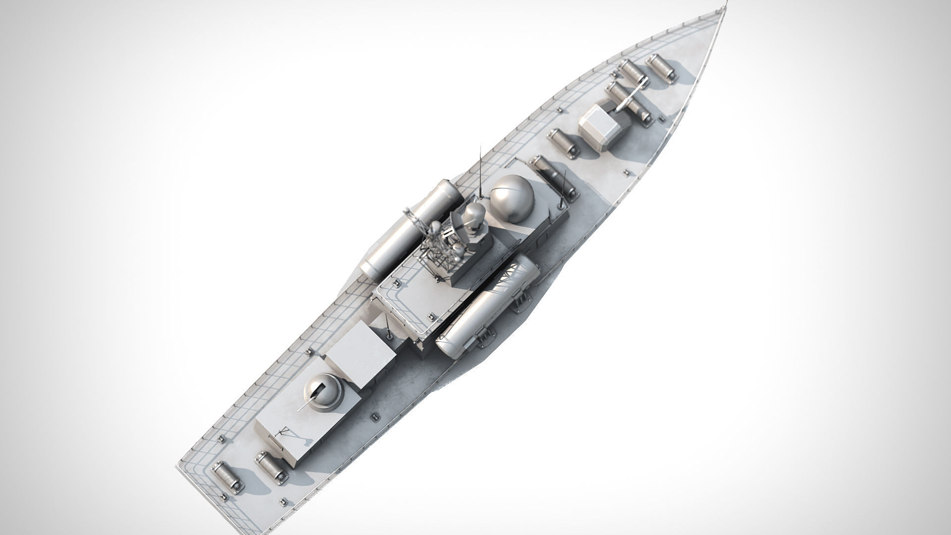 Battleship PBR Low-poly 3D model_14