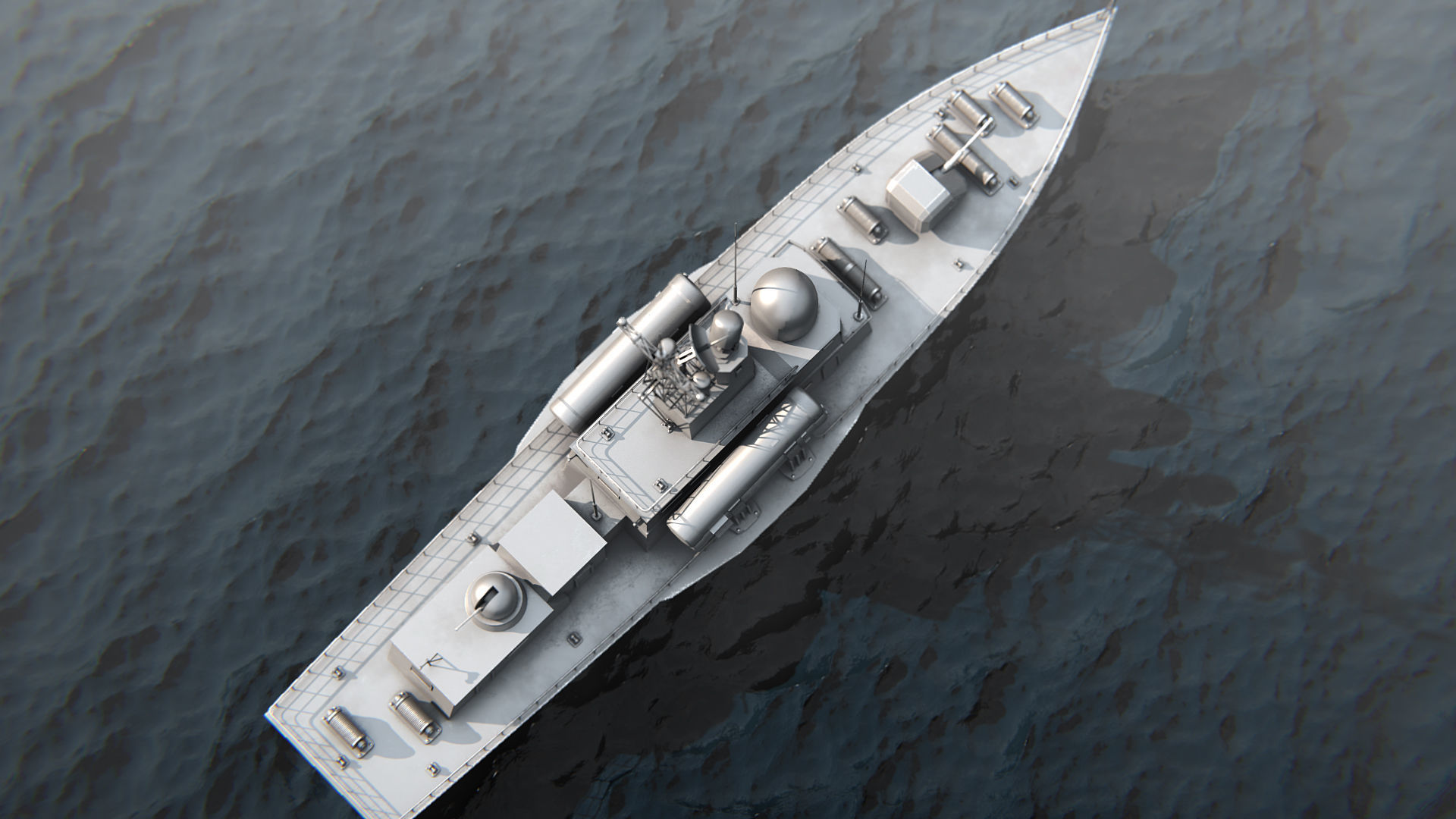 Battleship PBR Low-poly 3D model_4