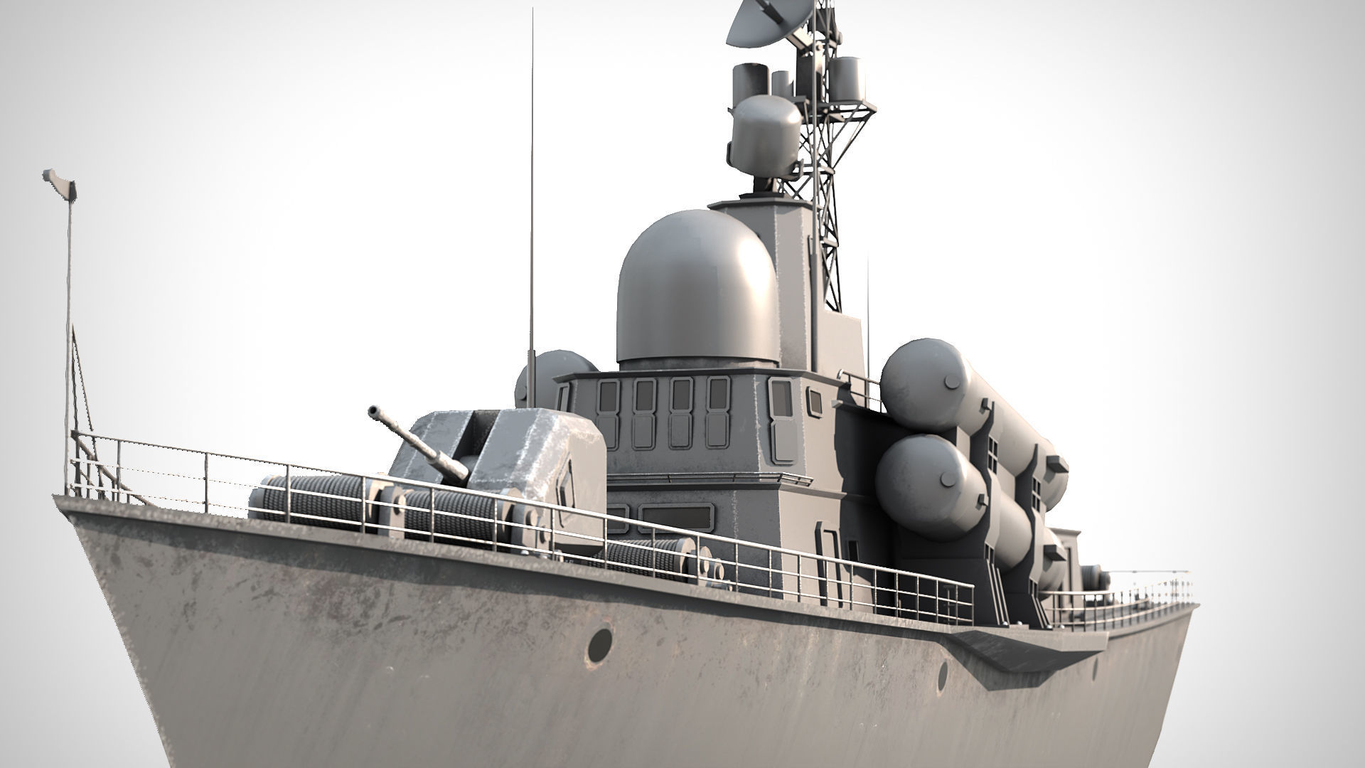Battleship PBR Low-poly 3D model_19