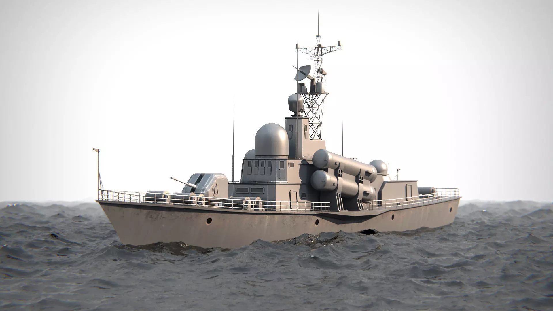 Battleship PBR Low-poly 3D model_0