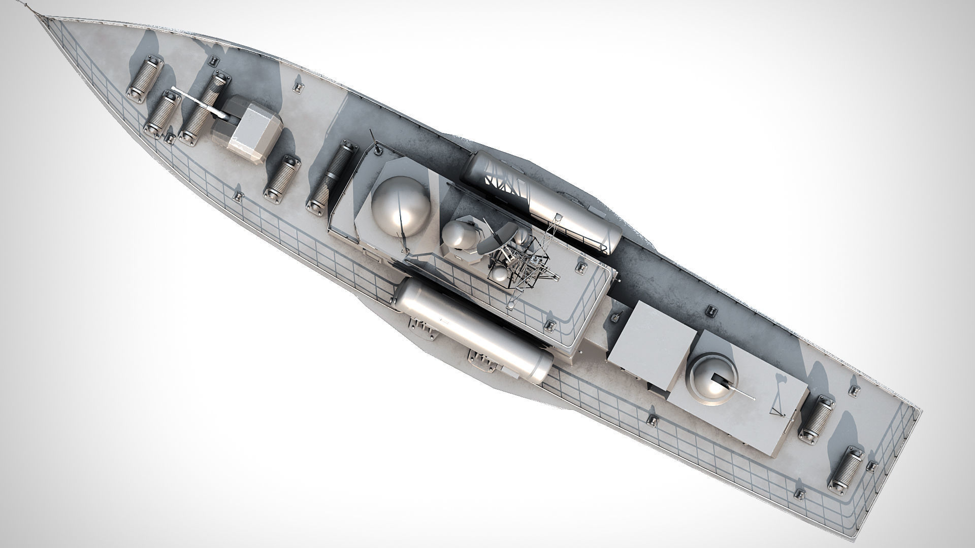 Battleship PBR Low-poly 3D model_20