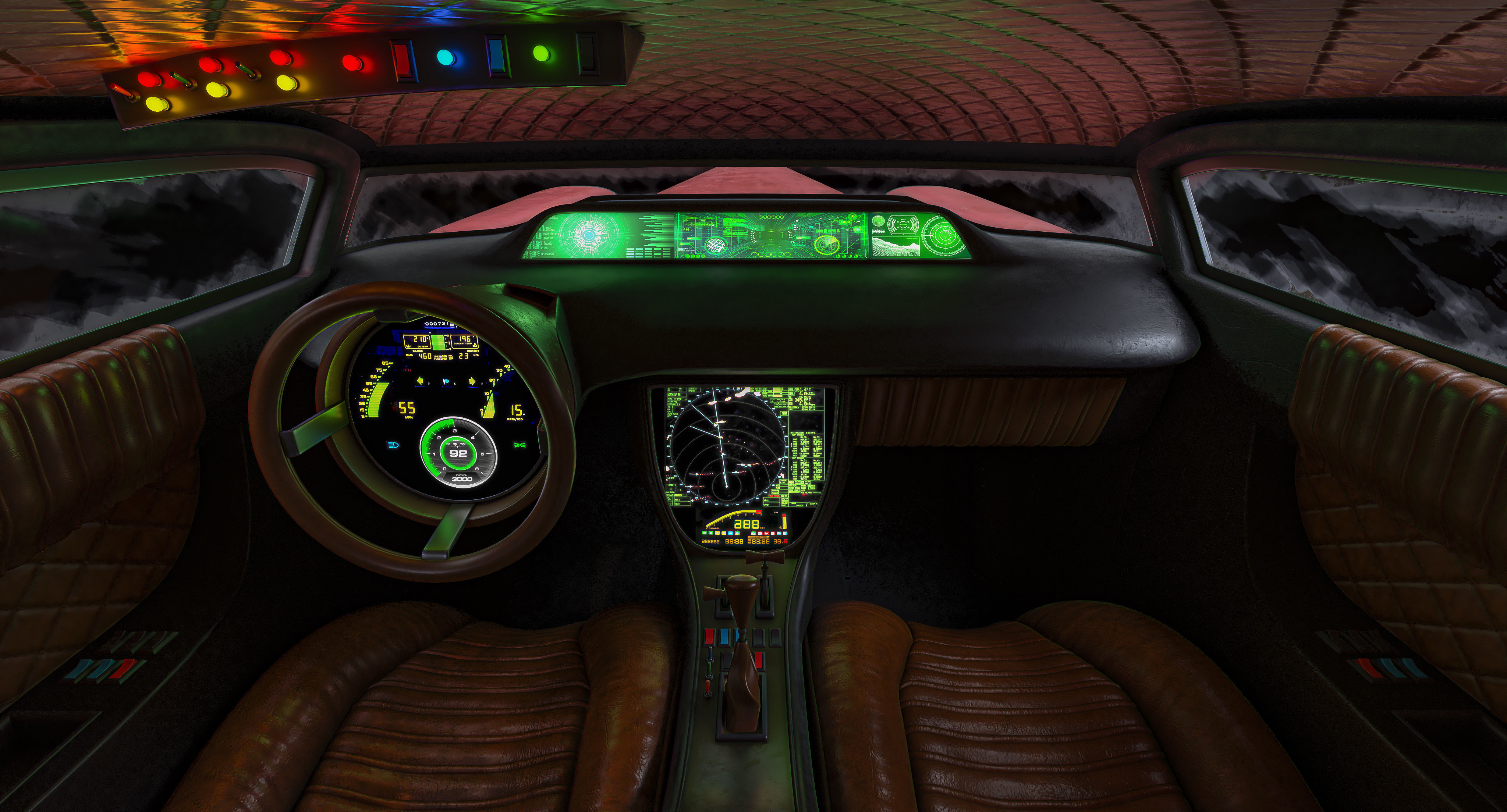 Futuristic flying car 2 3D model_10