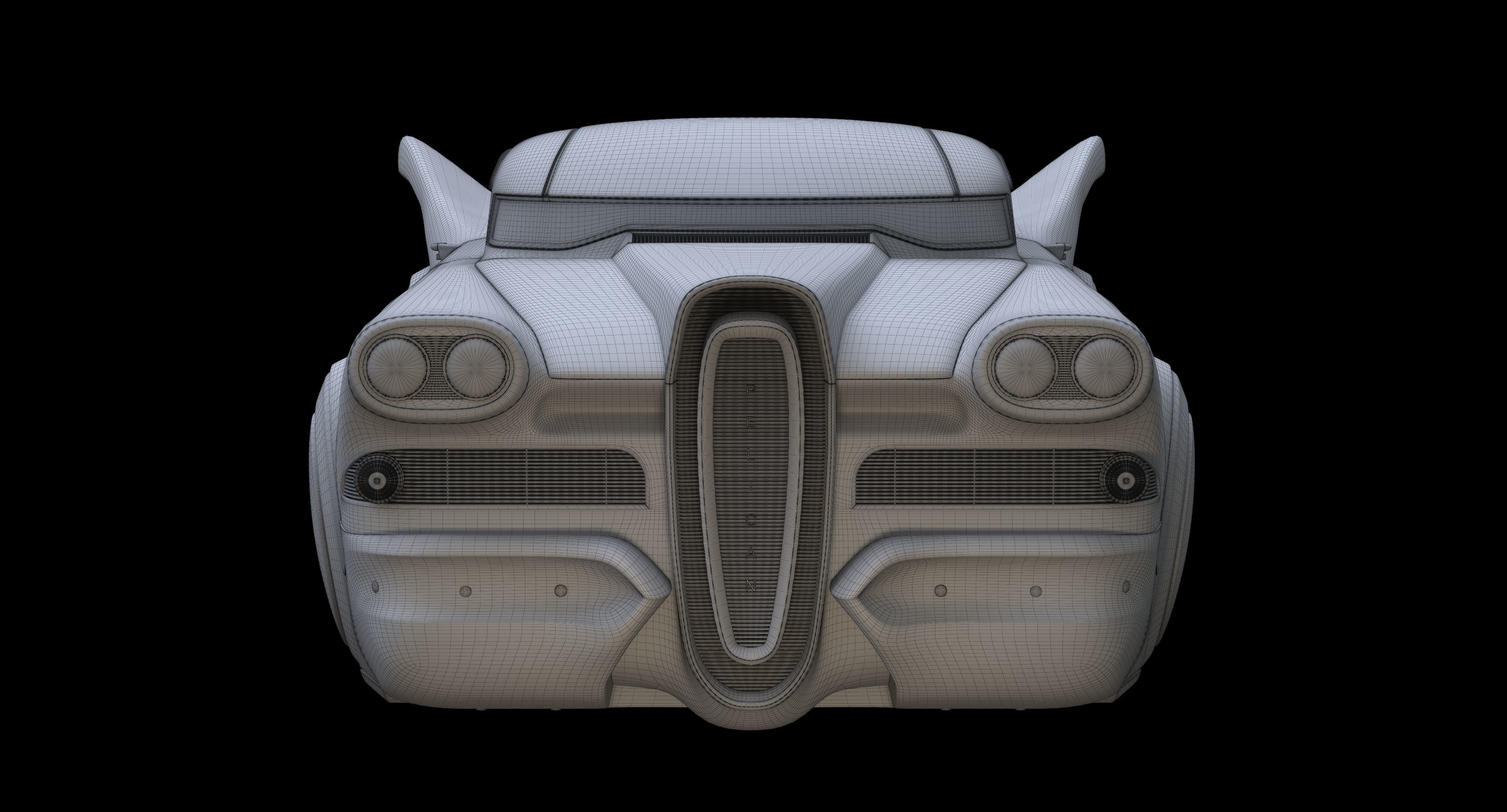 Futuristic flying car 2 3D model_32