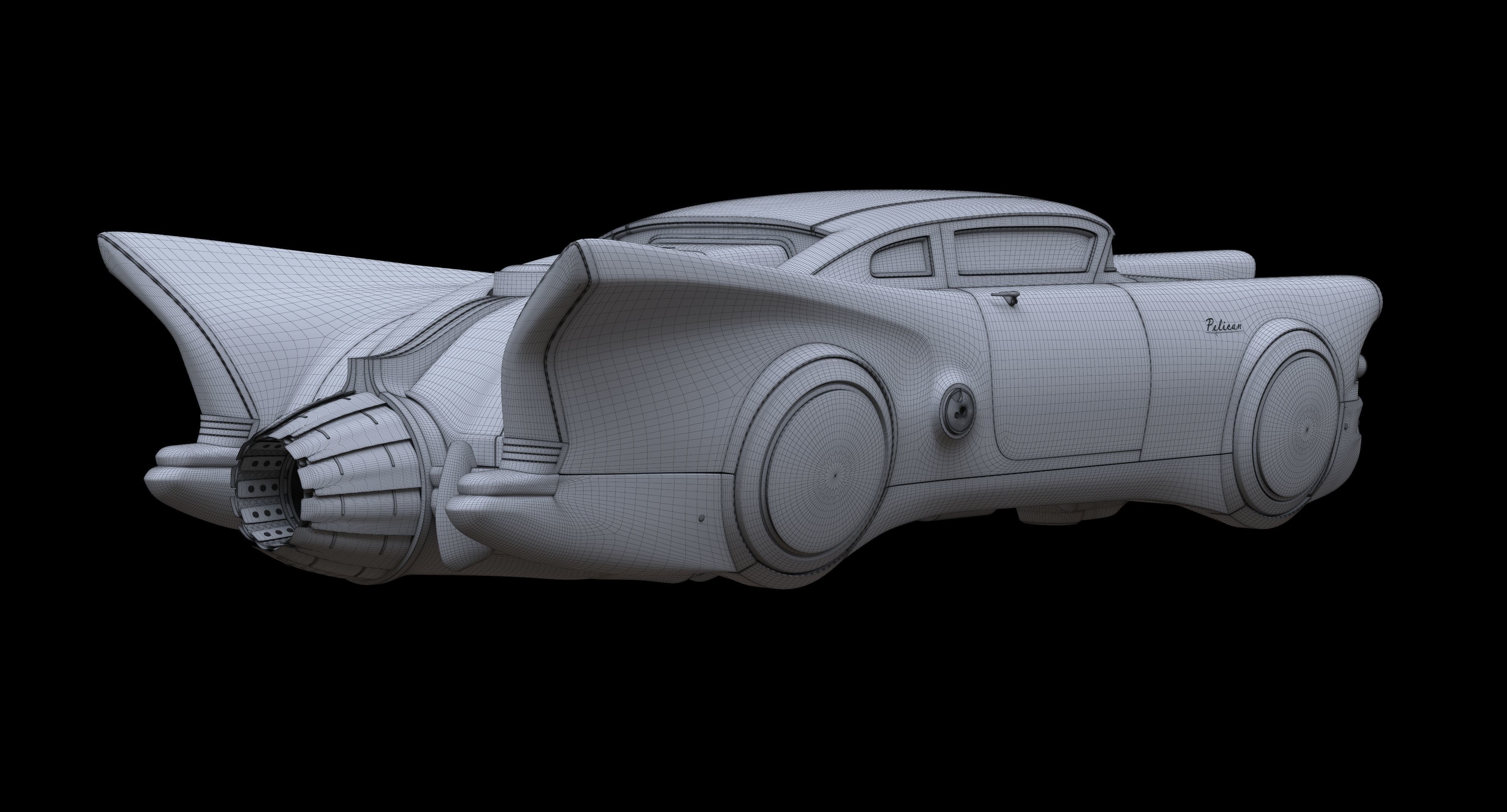 Futuristic flying car 2 3D model_36