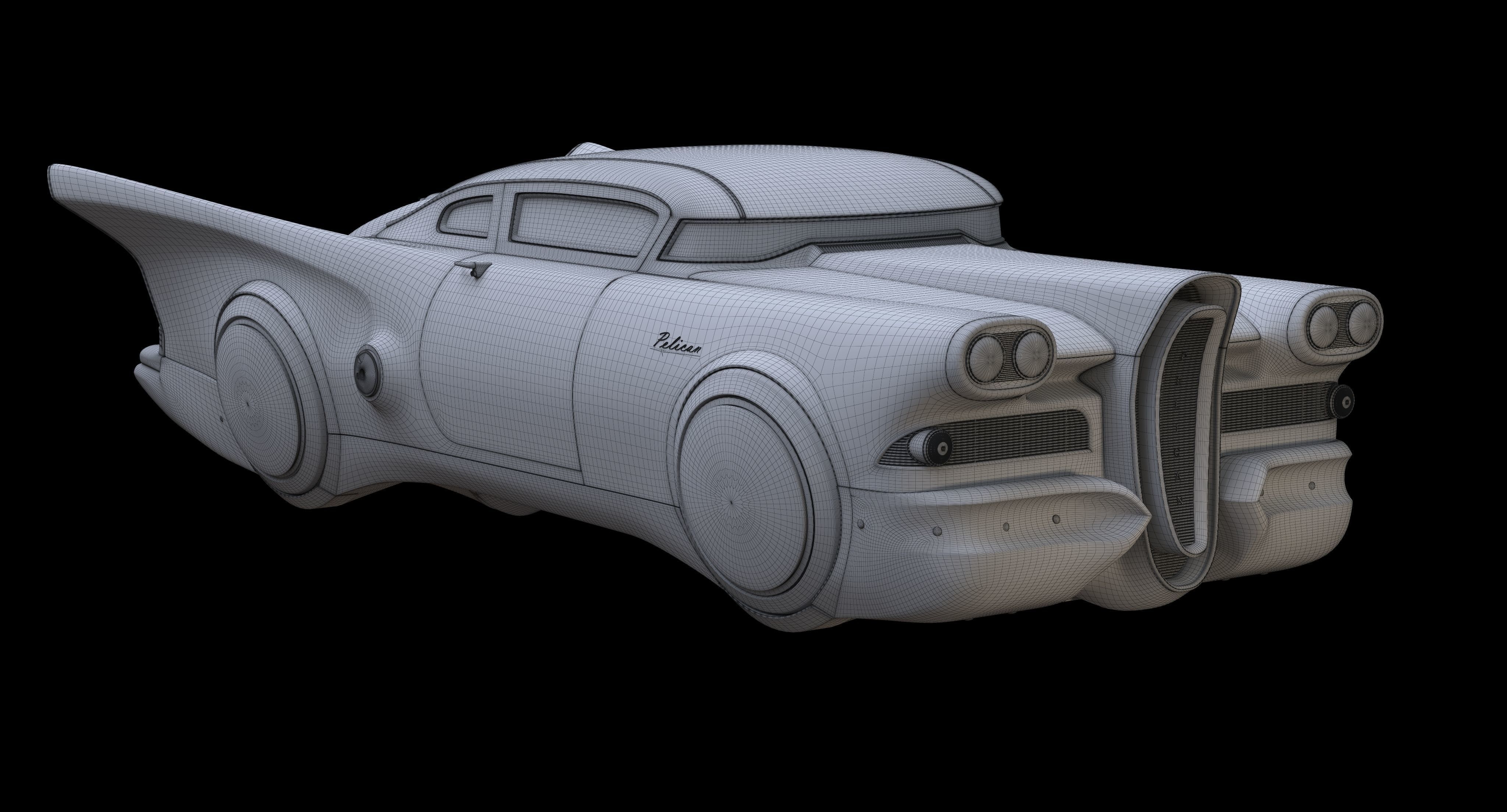 Futuristic flying car 2 3D model_31