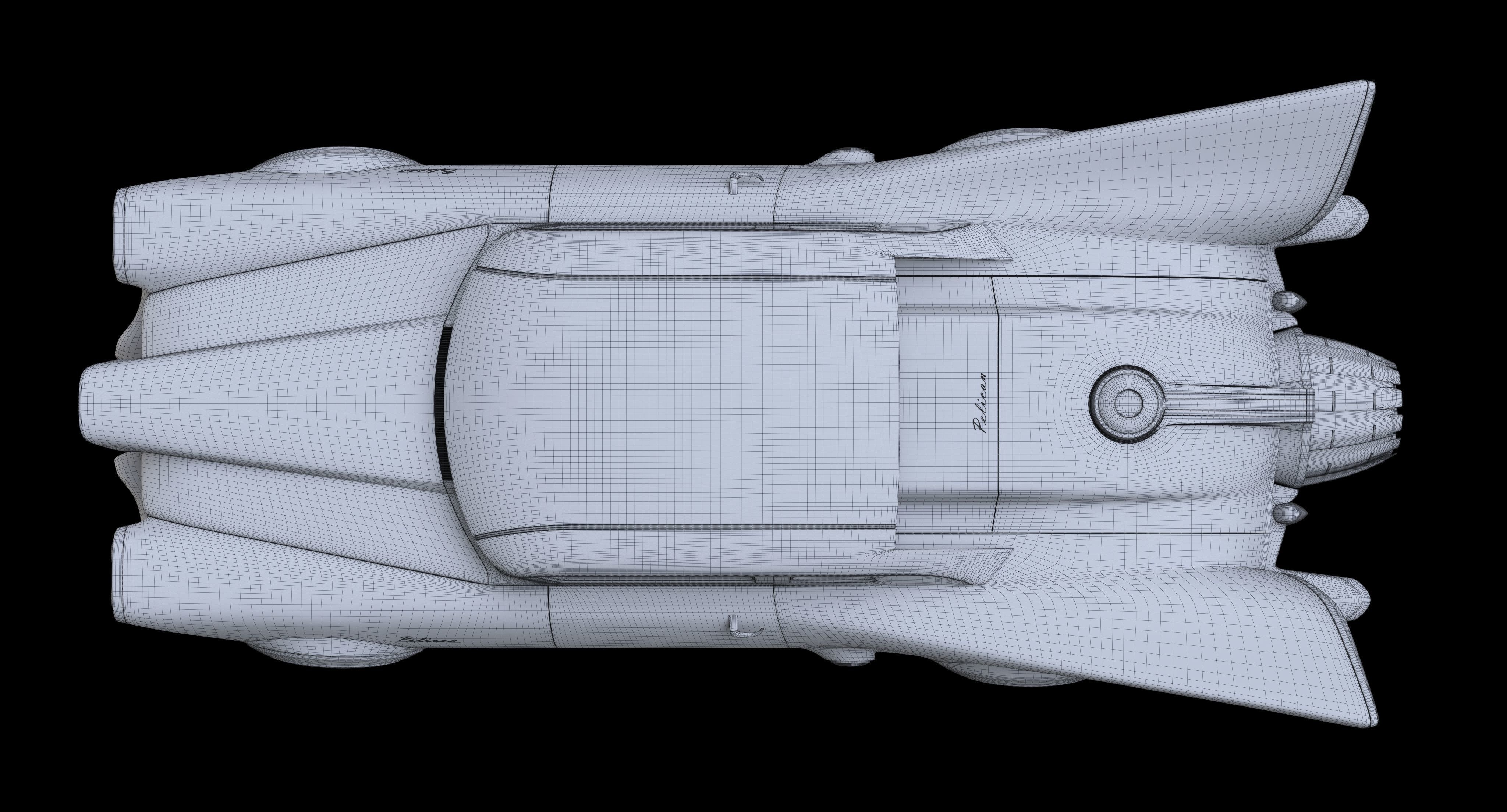 Futuristic flying car 2 3D model_38