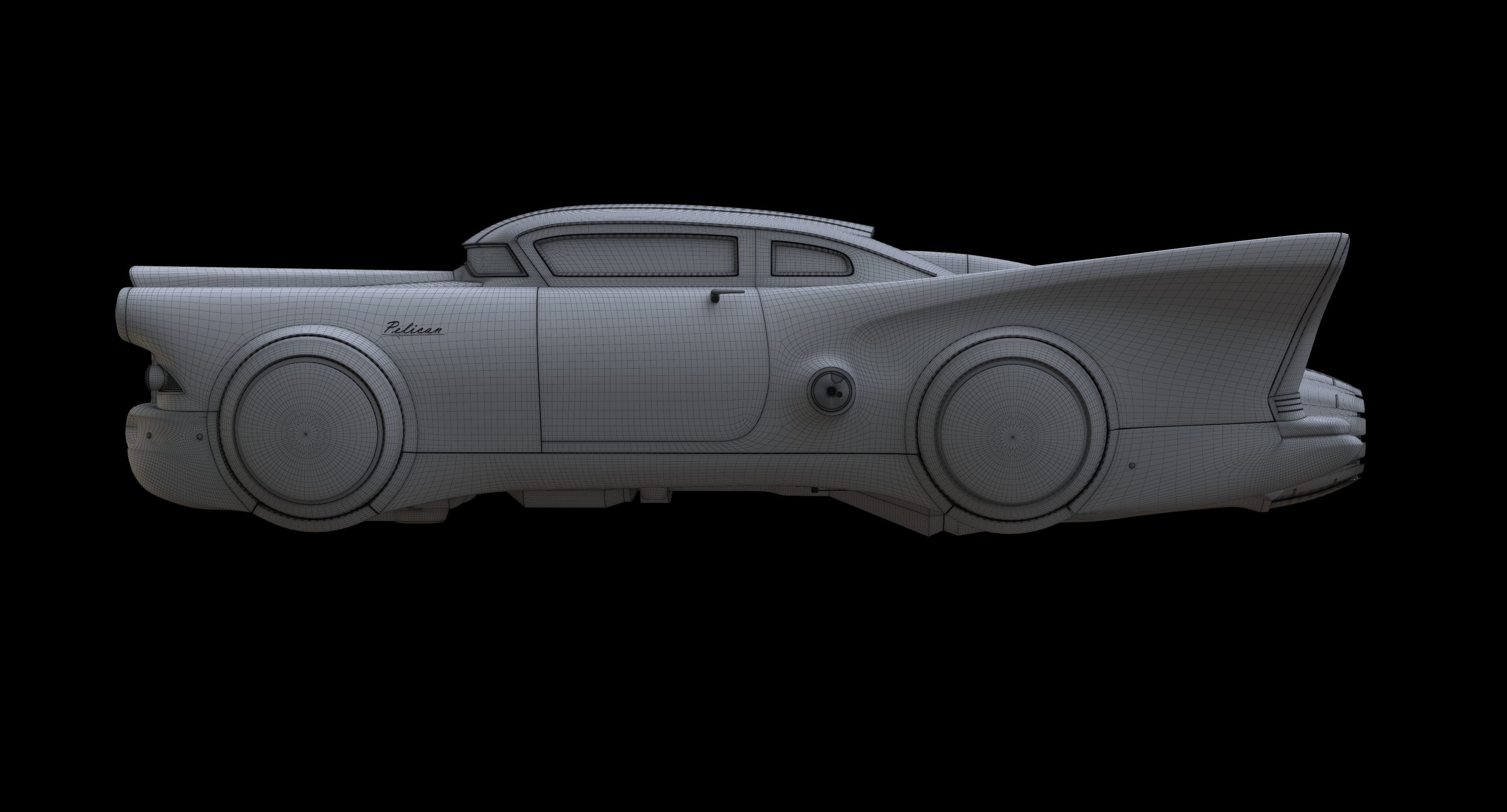 Futuristic flying car 2 3D model_33