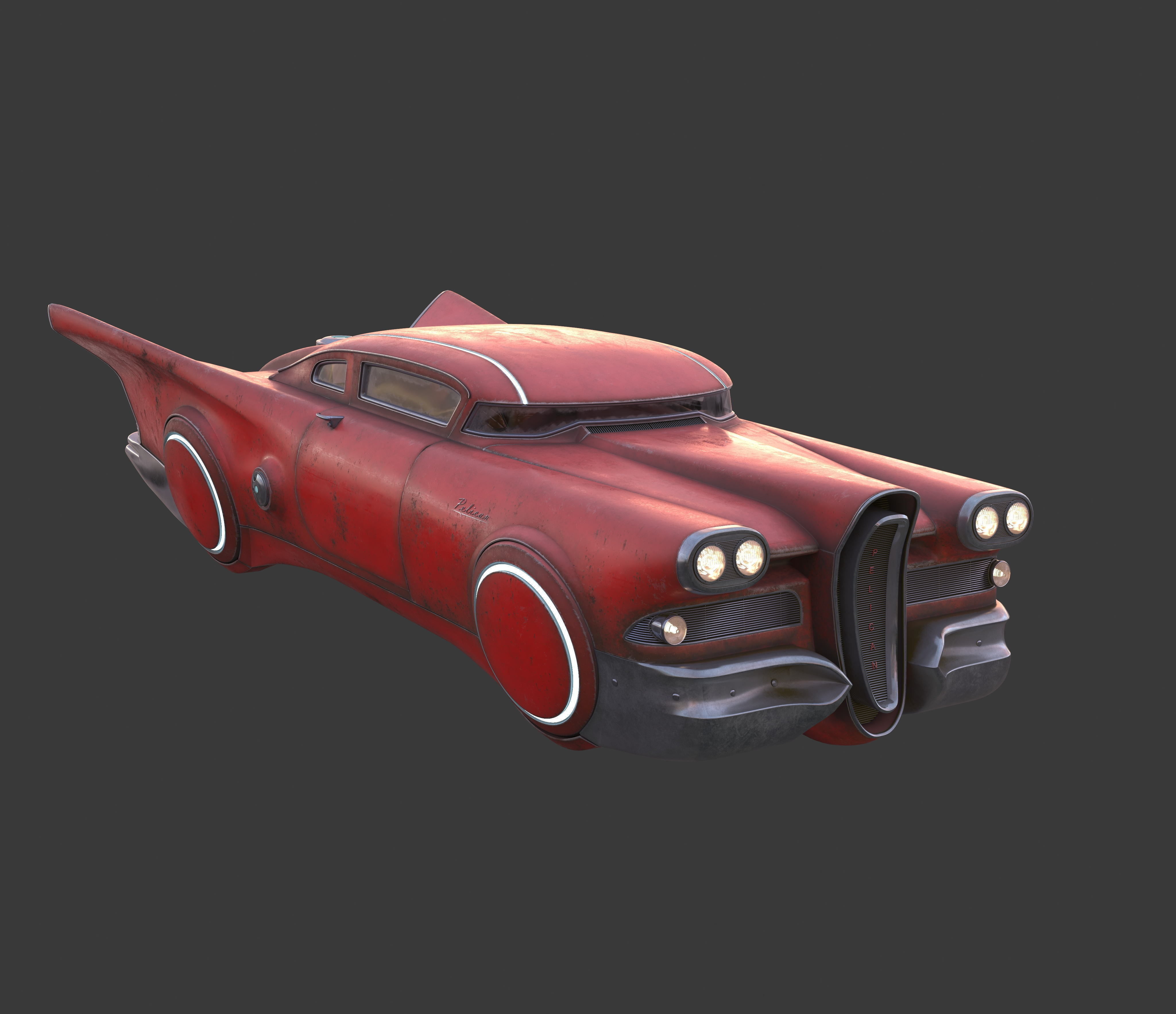 Futuristic flying car 2 3D model_27