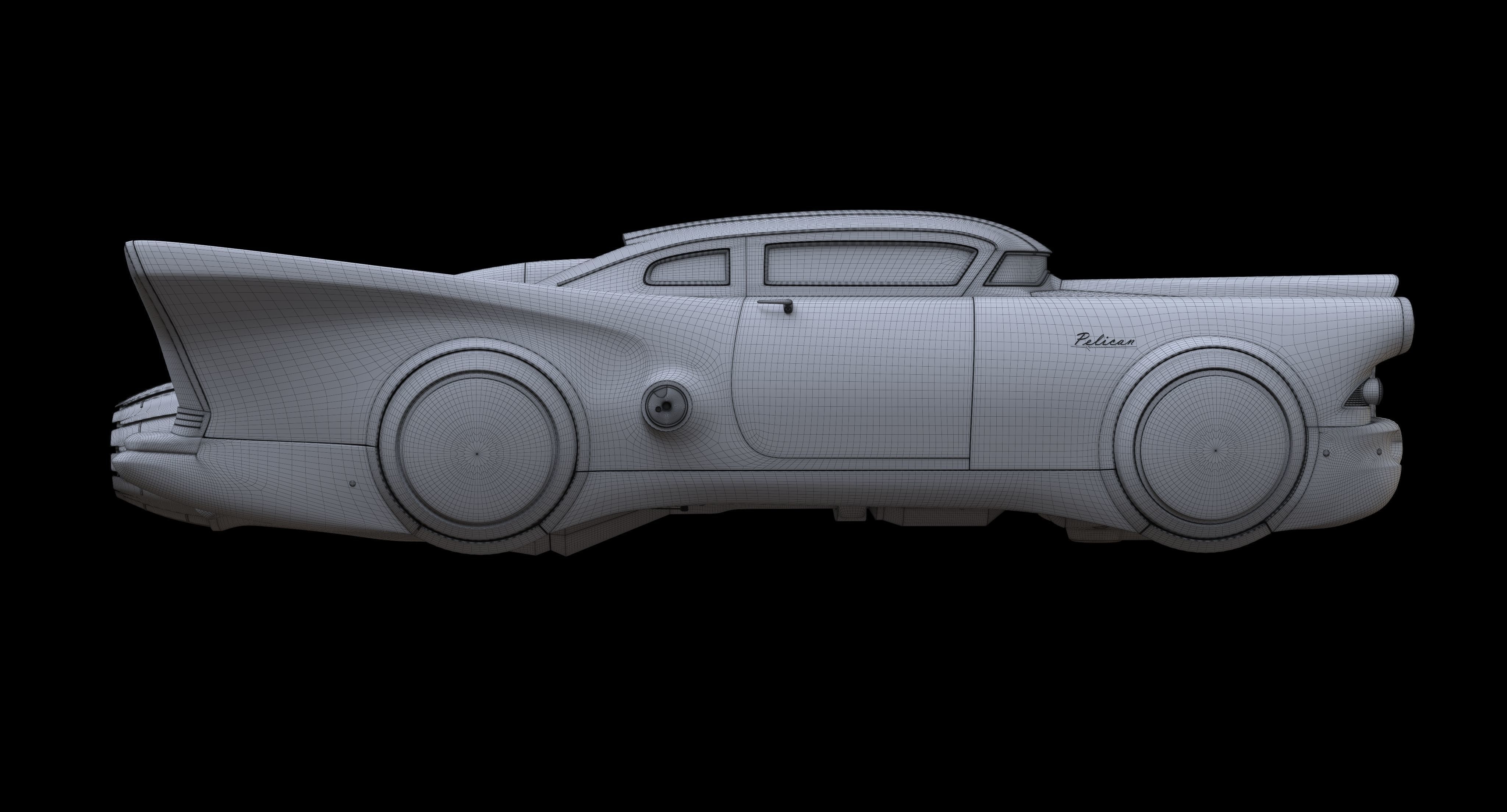 Futuristic flying car 2 3D model_37