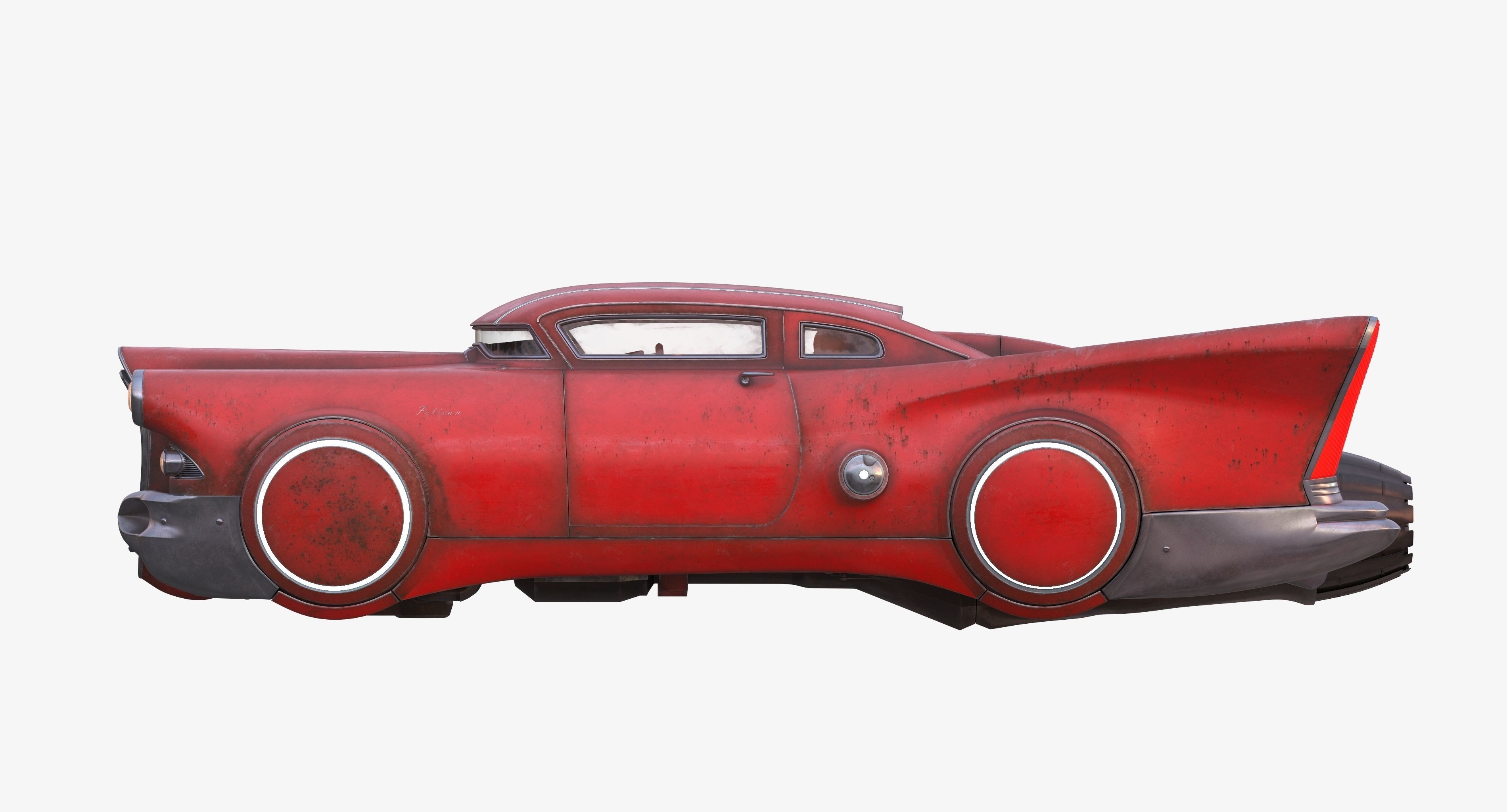 Futuristic flying car 2 3D model_4