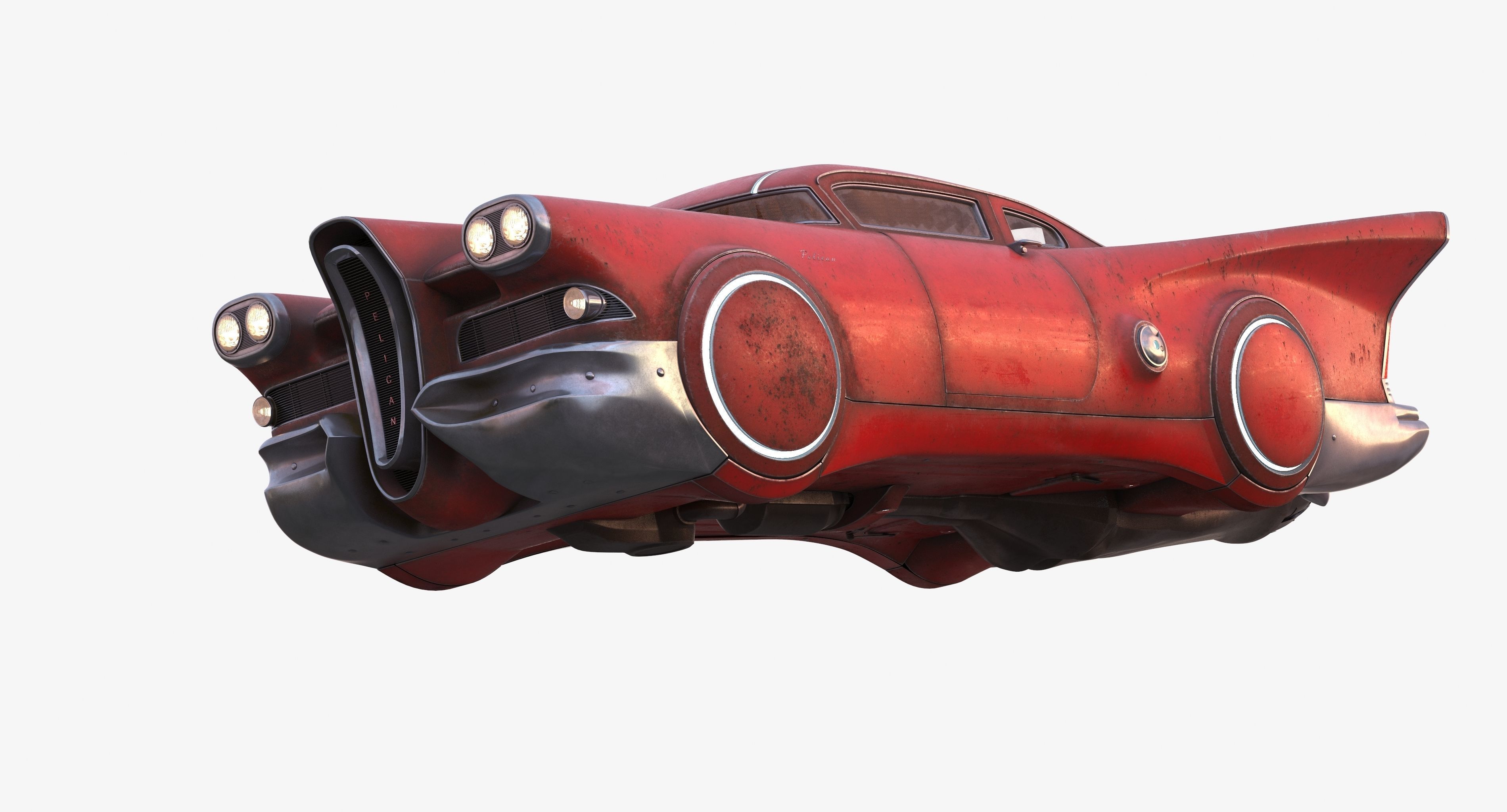 Futuristic flying car 2 3D model_7