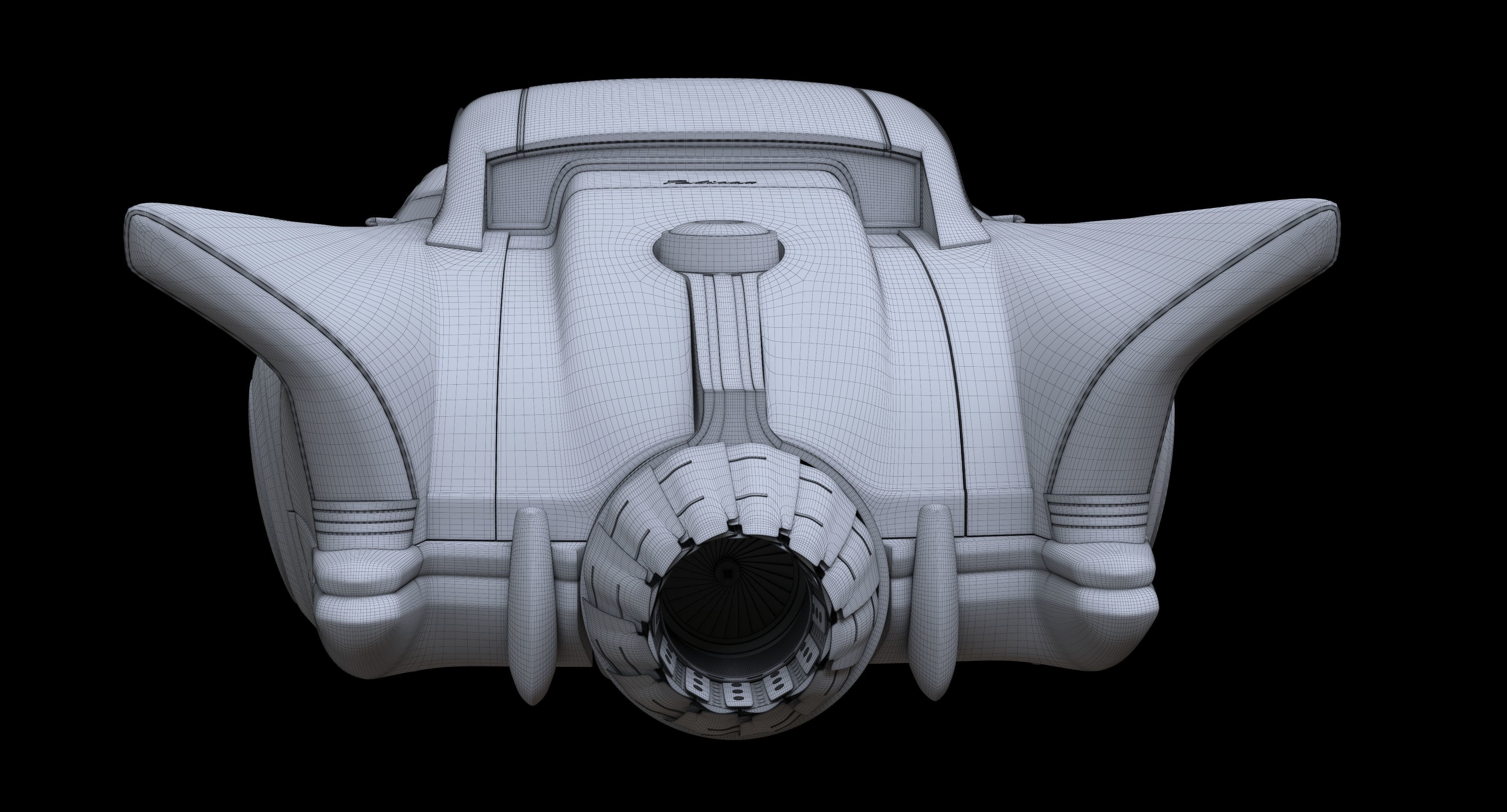 Futuristic flying car 2 3D model_35