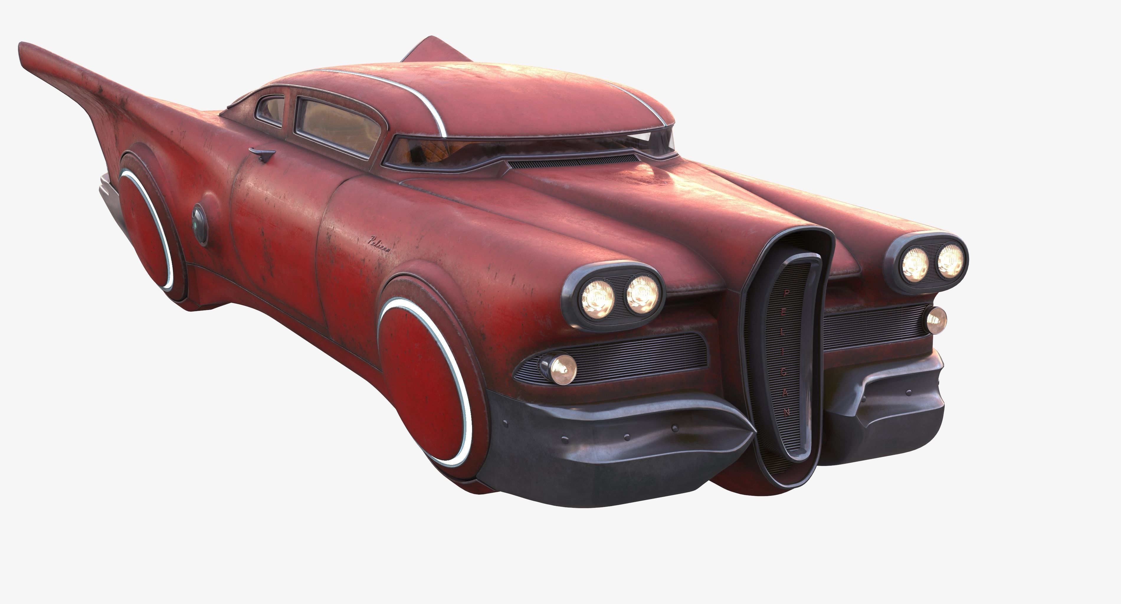 Futuristic flying car 2 3D model_1