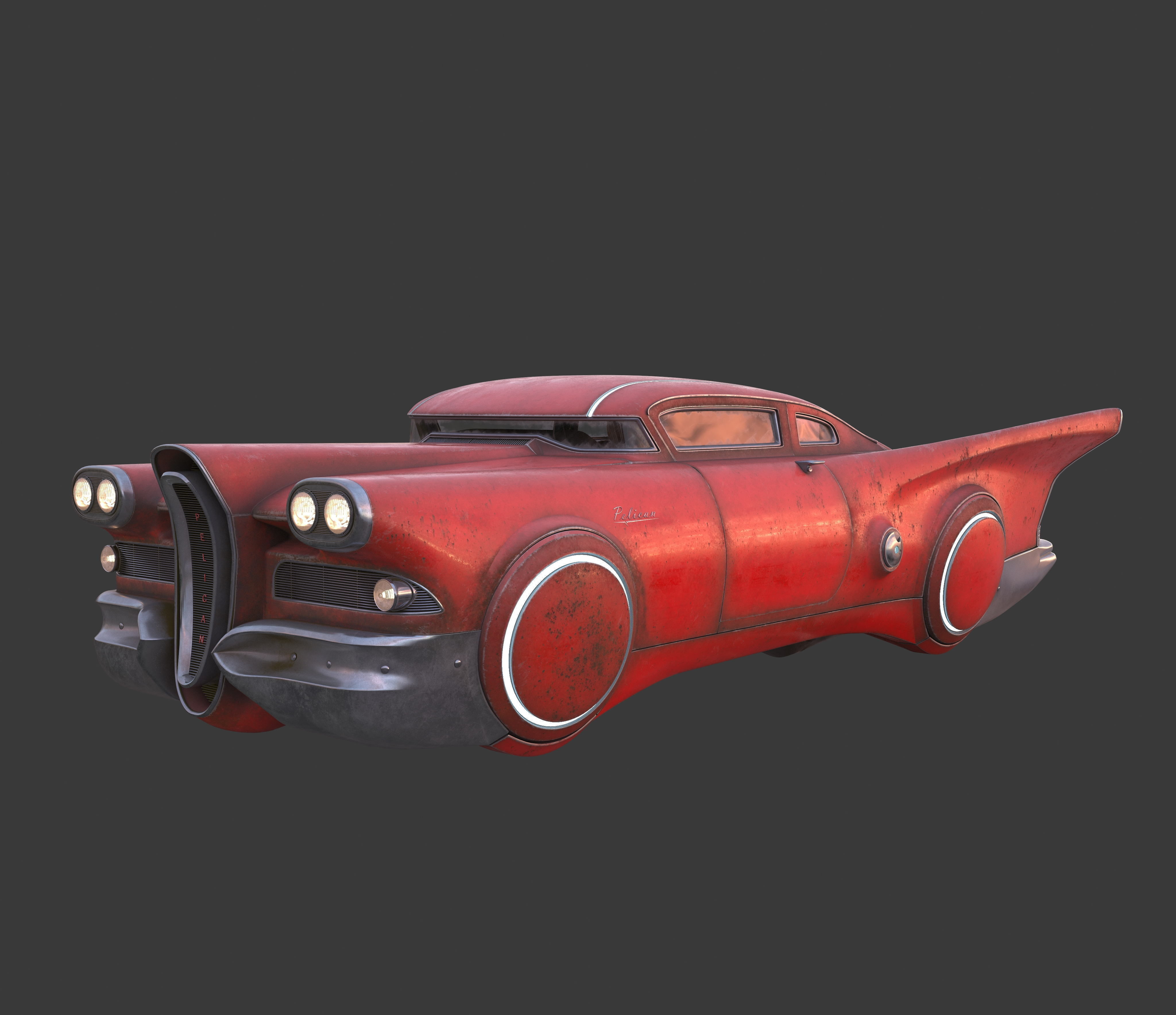 Futuristic flying car 2 3D model_25