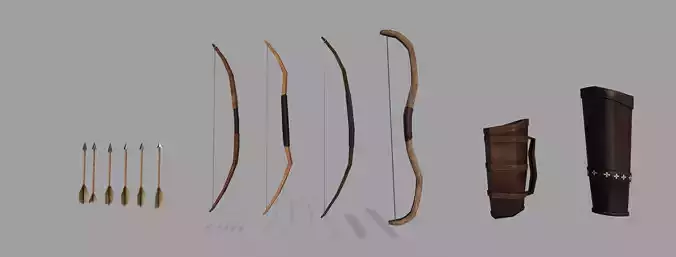 Medieval Low Poly Archery Gear