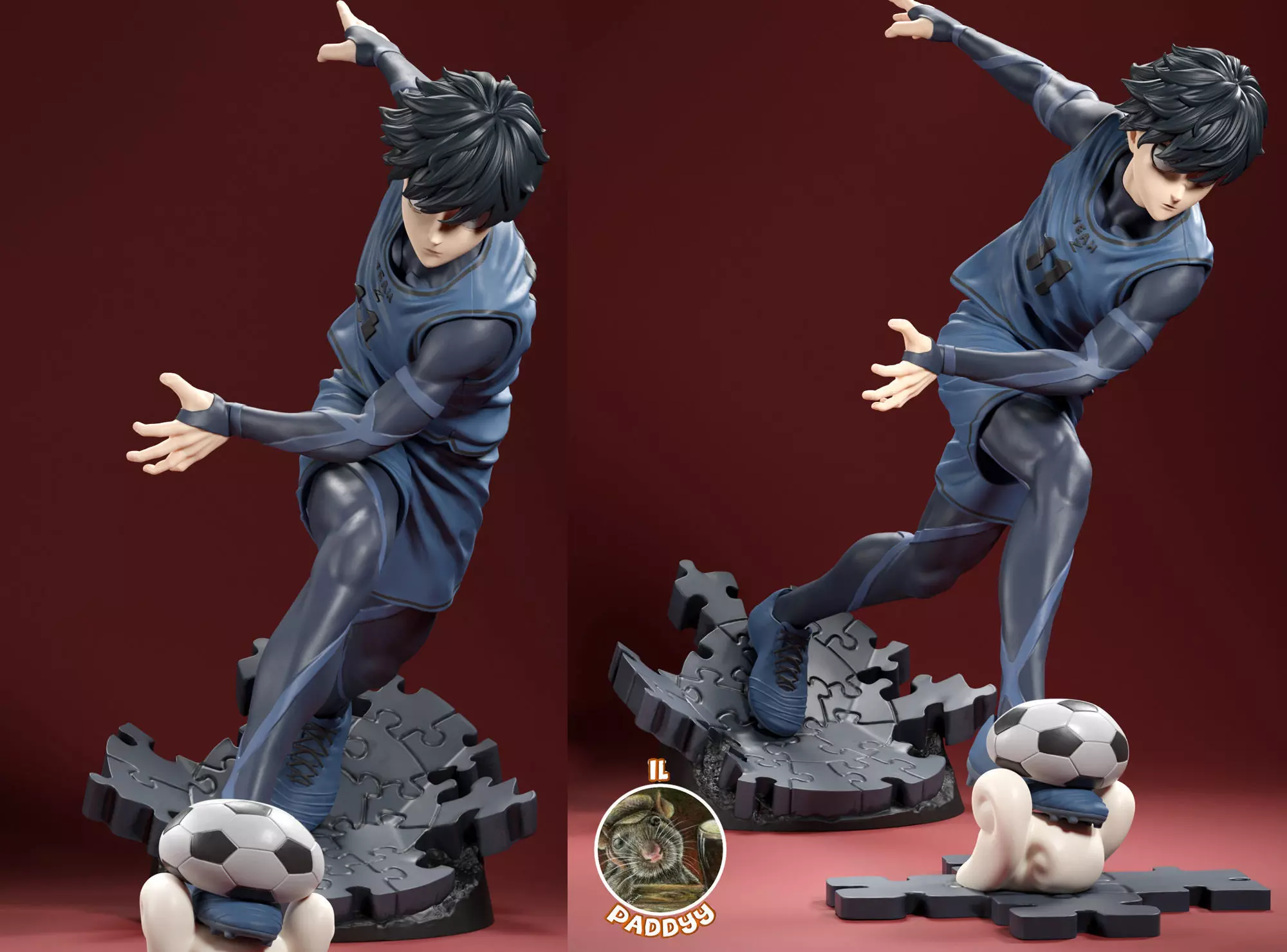 Yoichi Isagi fan art from Blue Lock 3D print model