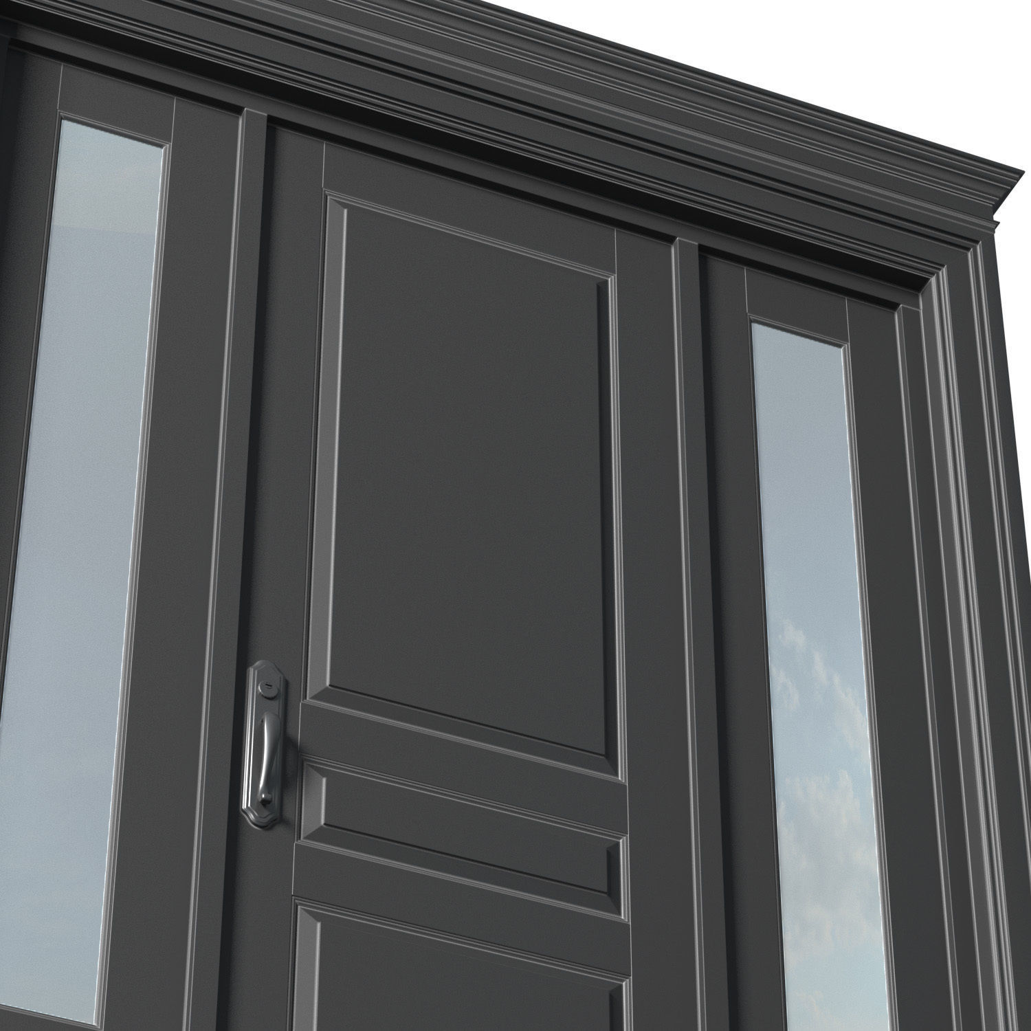 Entrance classic street Doors 3D model_2