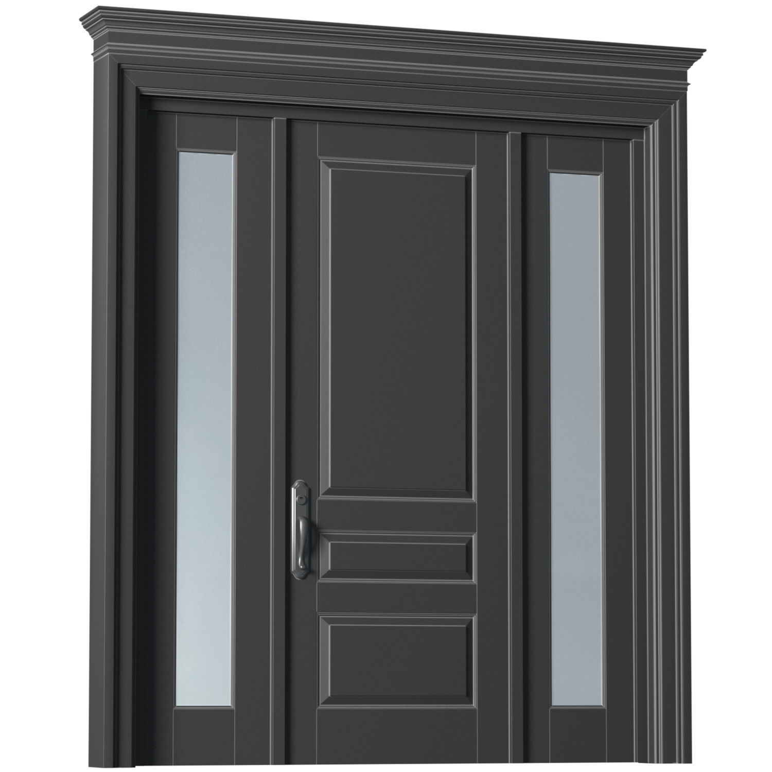 Entrance classic street Doors 3D model_1