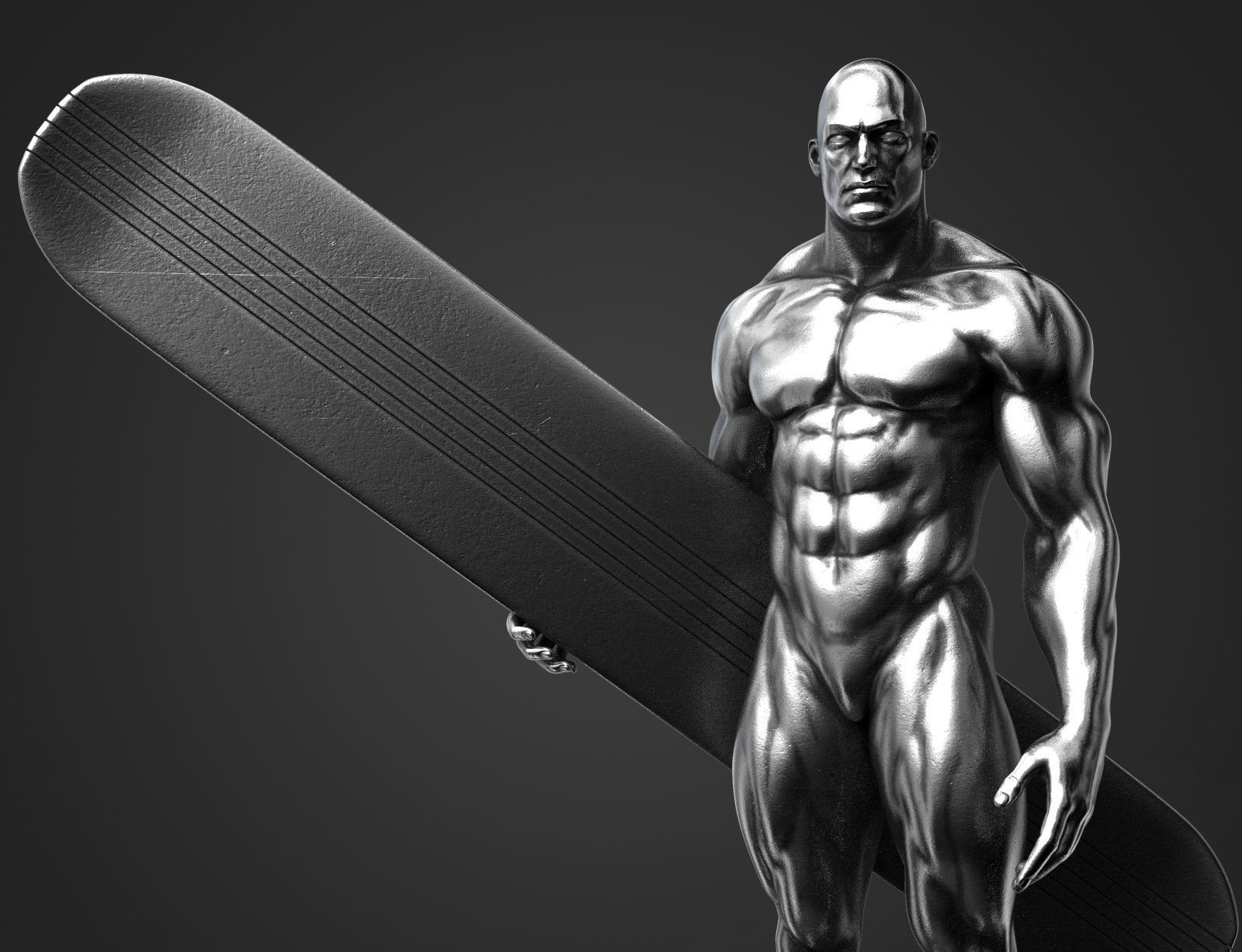 Silver surfer 3d print model 3D model_1