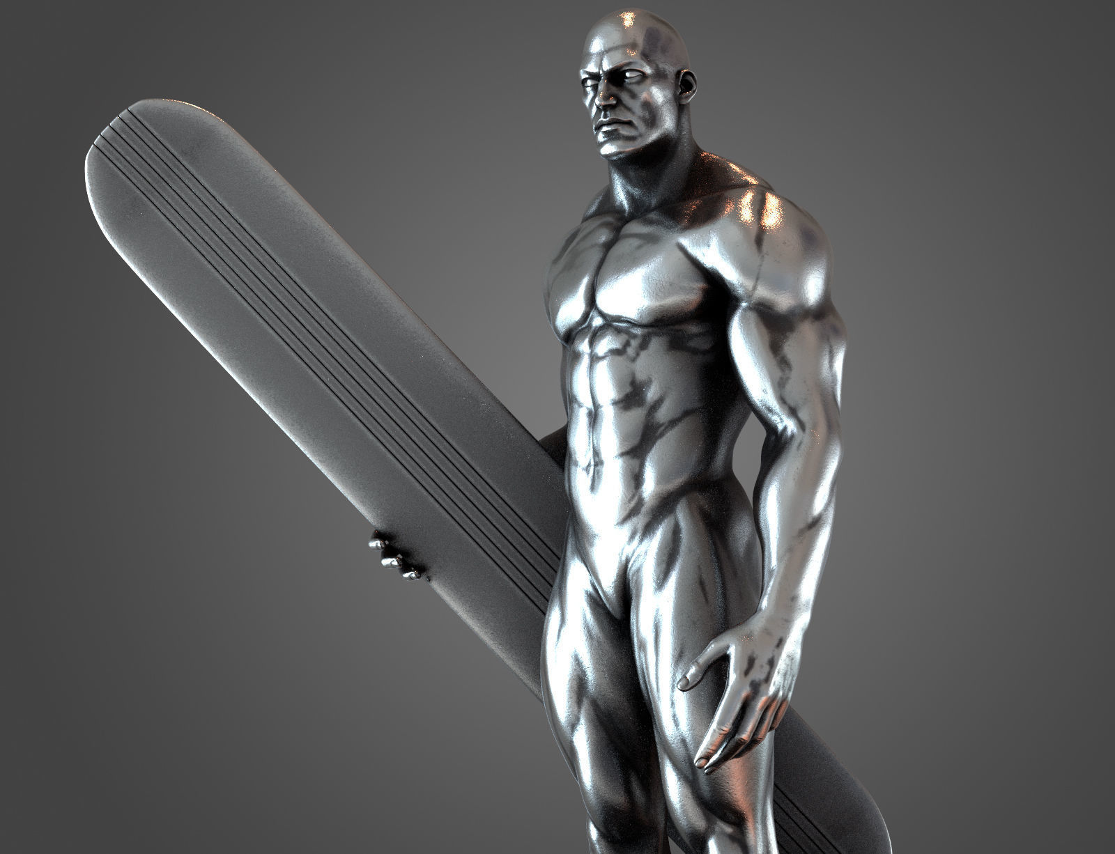 Silver surfer 3d print model 3D model_9