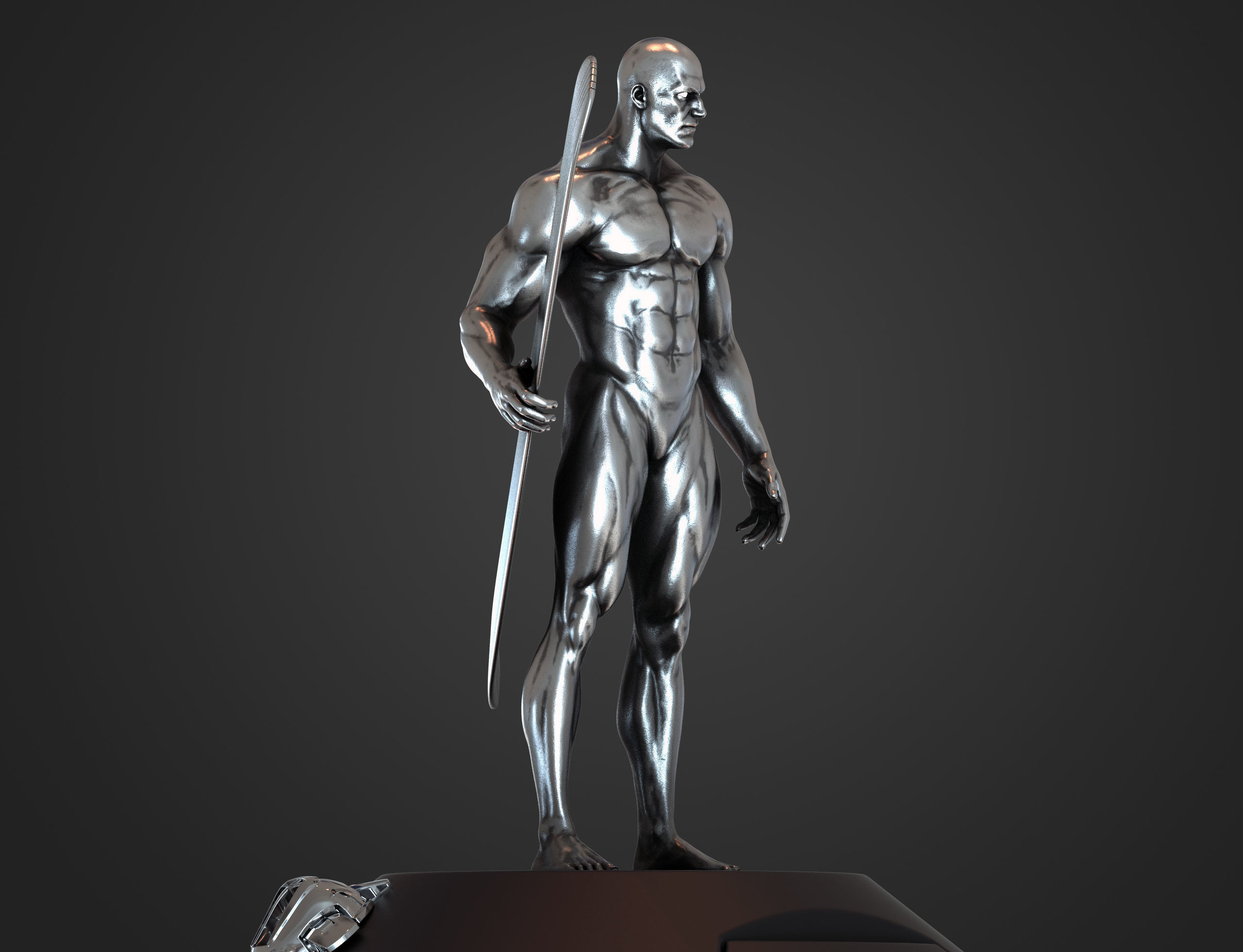 Silver surfer 3d print model 3D model_17