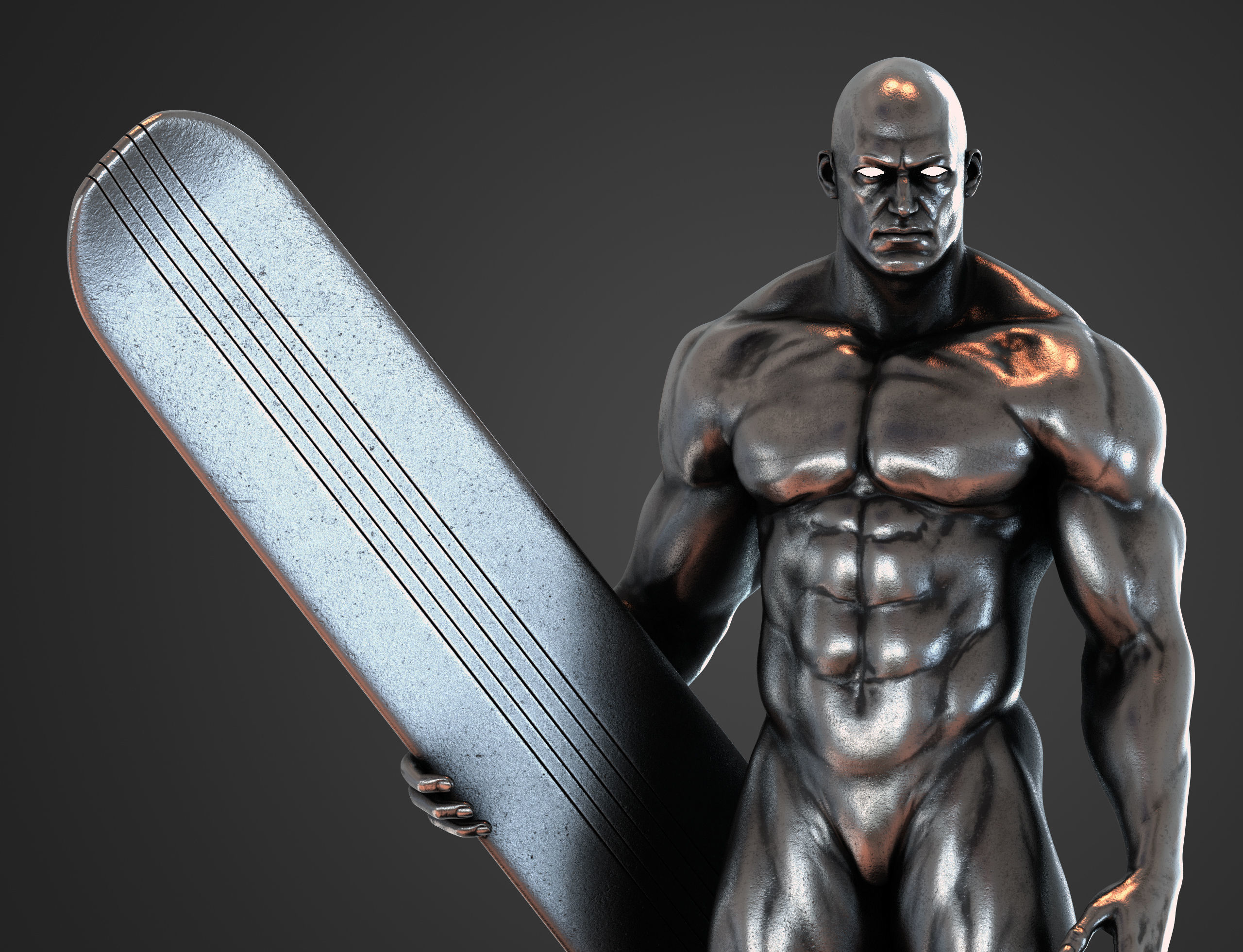 Silver surfer 3d print model 3D model_4