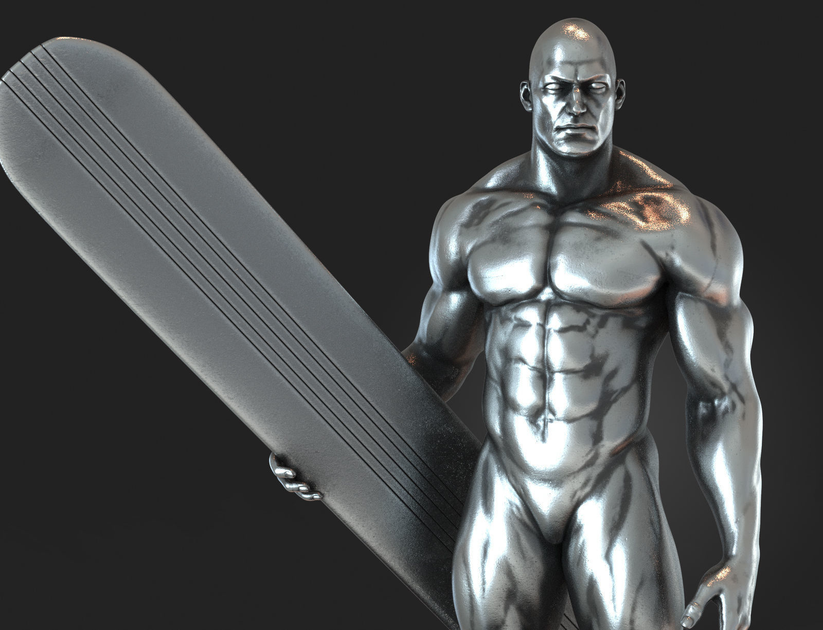 Silver surfer 3d print model 3D model_7