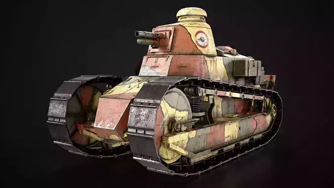 Renault FT17 Light Tank Low-poly 3D model