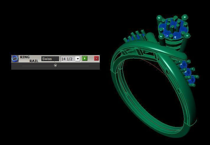 daimond ring 3D print model_11