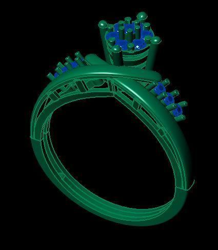 daimond ring 3D print model_4