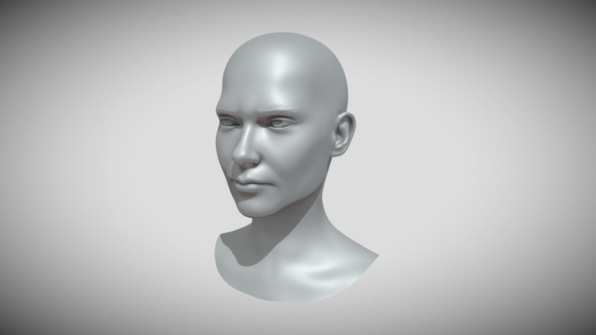 Female head Base - Soldier Free 3D model_1