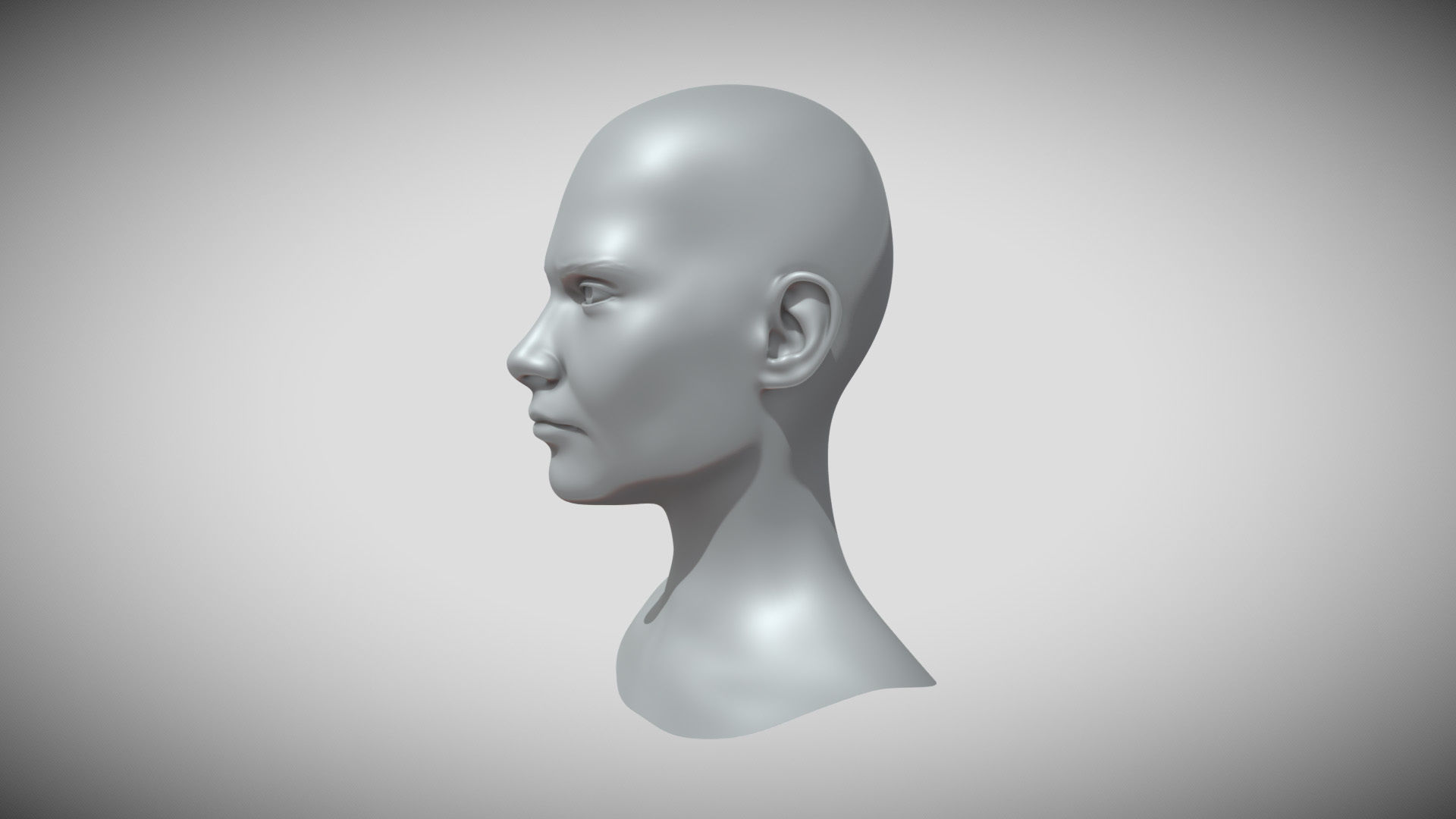 Female head Base - Soldier Free 3D model_2
