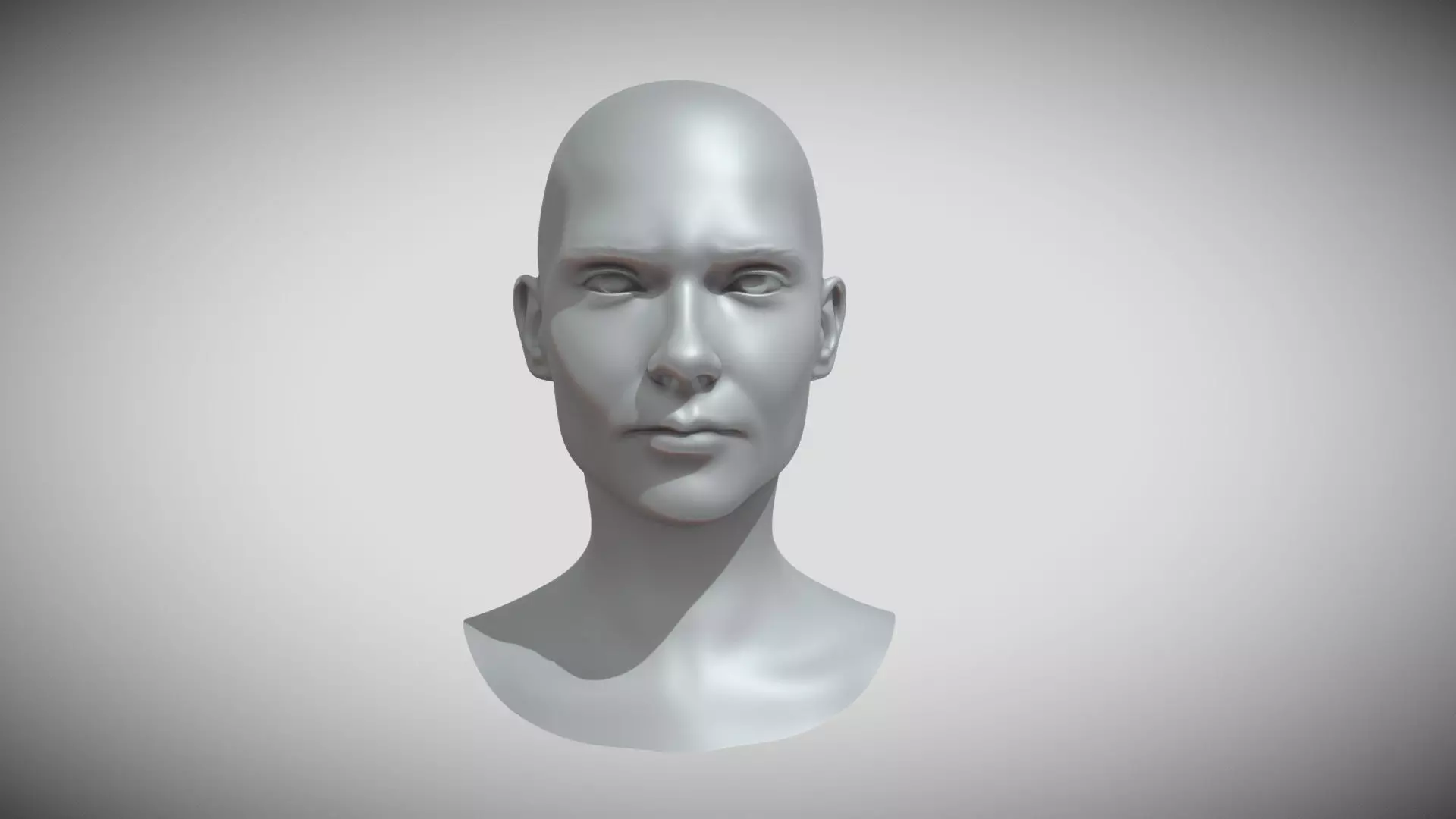 Female head Base - Soldier Free 3D model_0