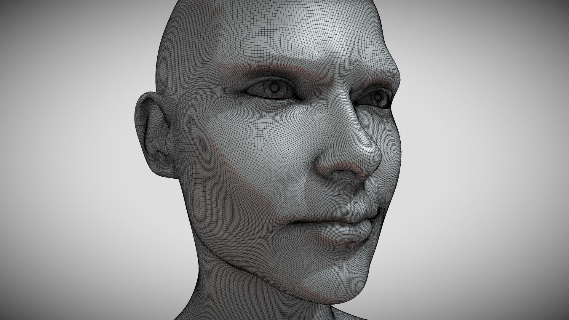 Female head Base - Soldier Free 3D model_4