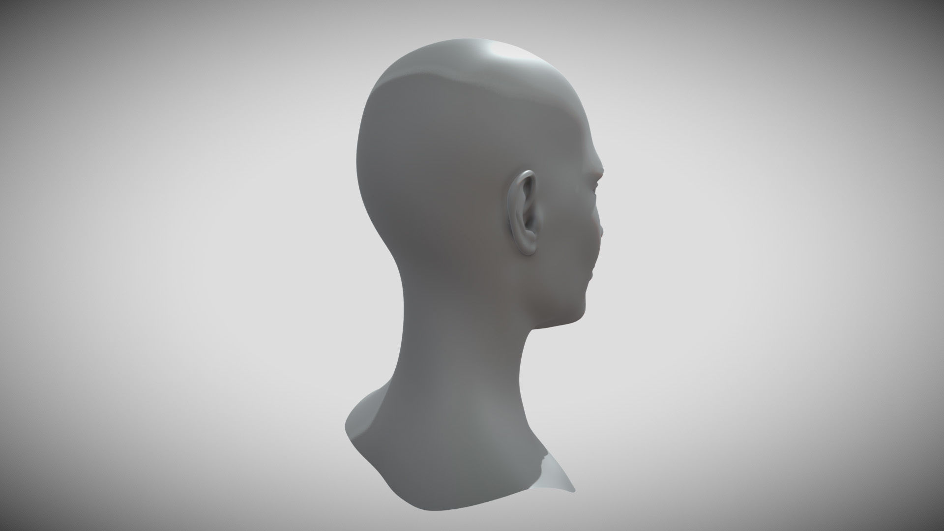 Female head Base - Soldier Free 3D model_3
