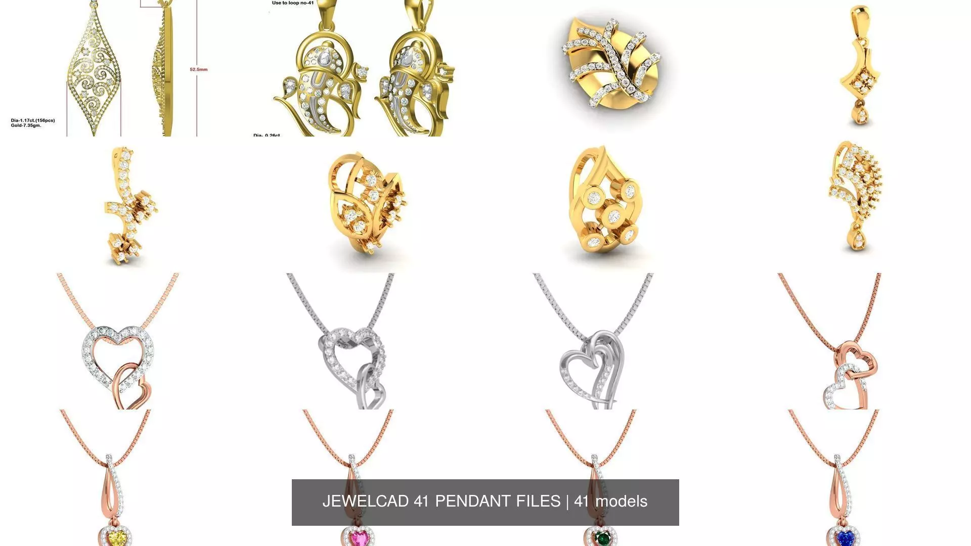 JEWELCAD 41 PENDANT FILES 3D Model Collection_0