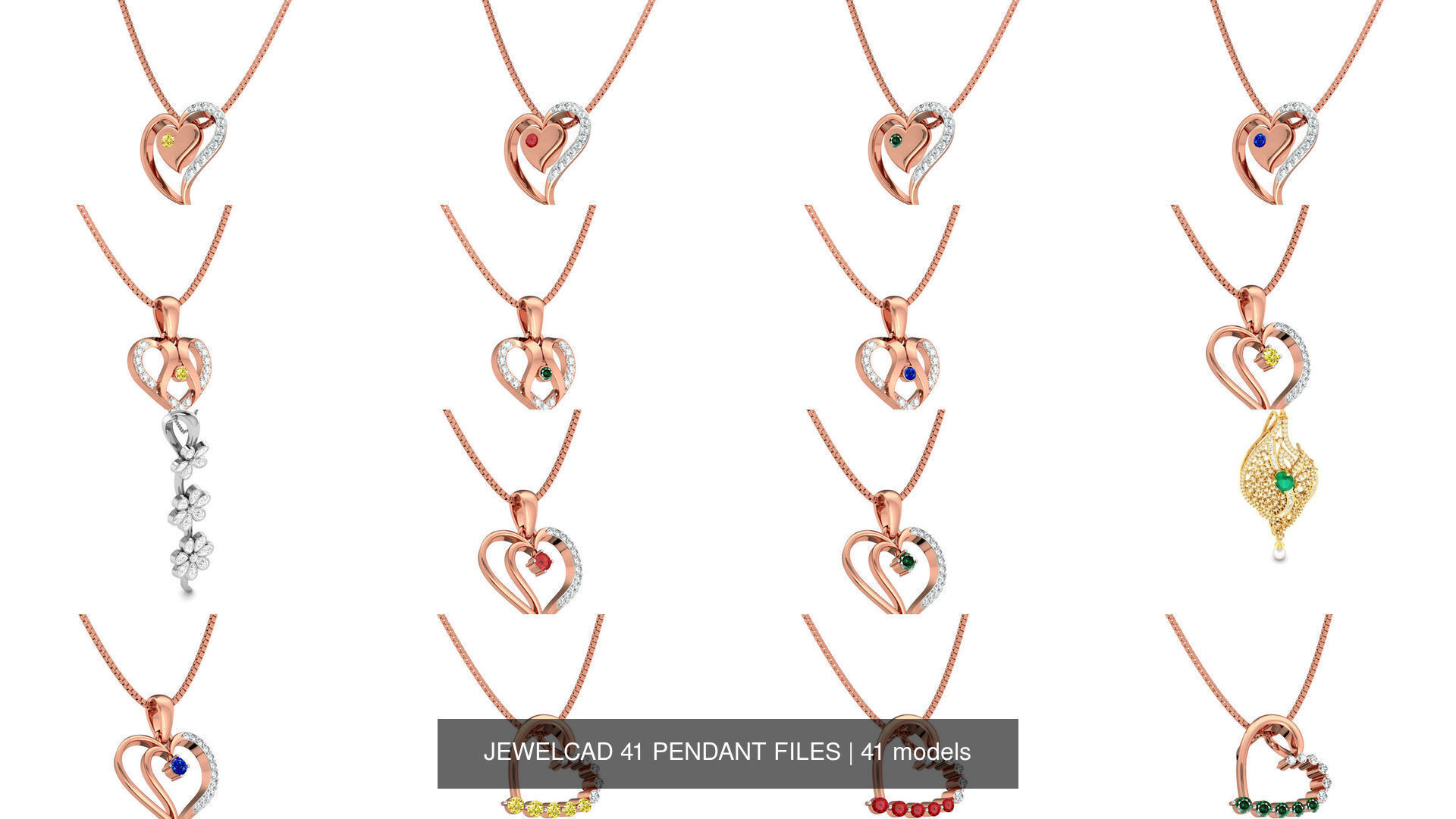 JEWELCAD 41 PENDANT FILES 3D Model Collection_2
