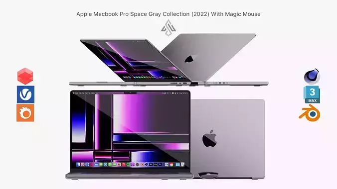 Apple MacBook Pro 14 - 16 Space Gray 2022 With Magic Mouse