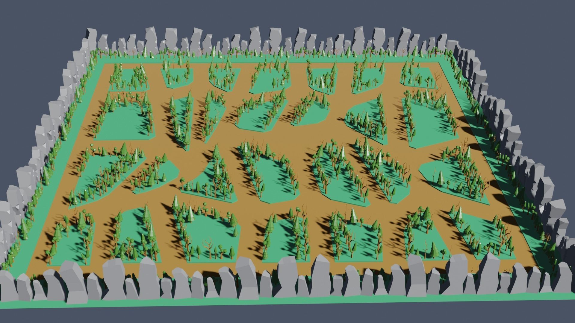 low poly map for game Low-poly 3D model_2