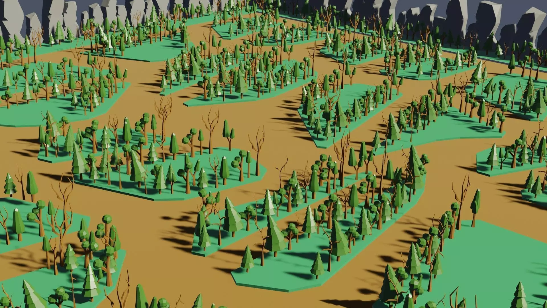 low poly map for game Low-poly 3D model_0