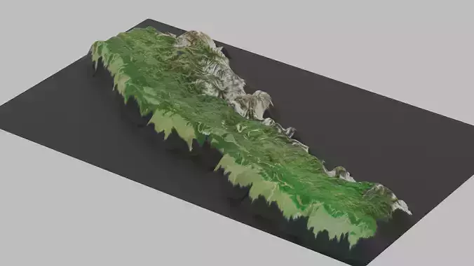 Nepal Map Country Low-poly 3D model