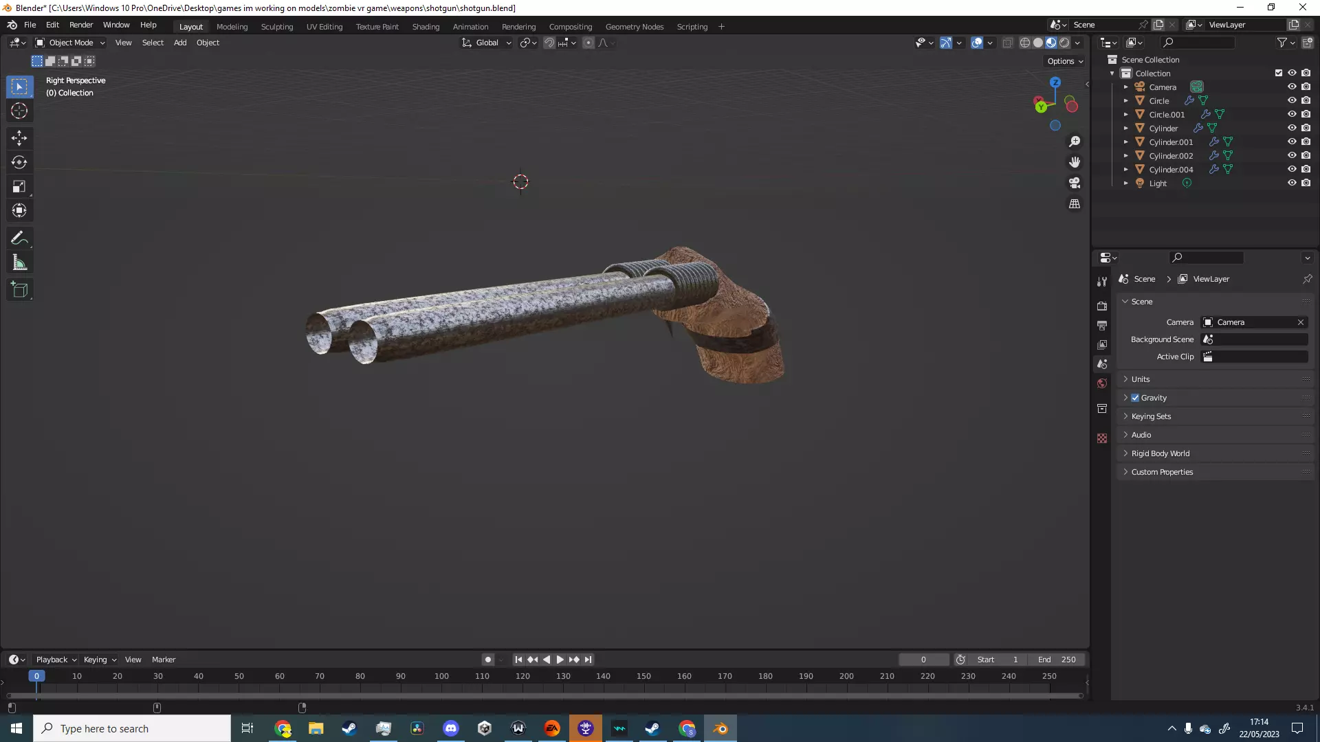 double barrel shotgun 3D model_0