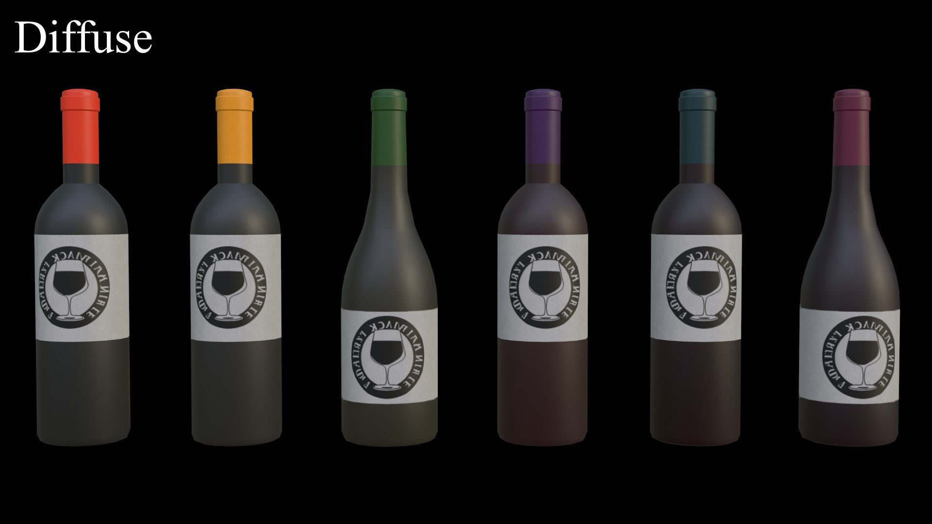 Stylized RPG Wine Bottle Low-poly 3D model_3