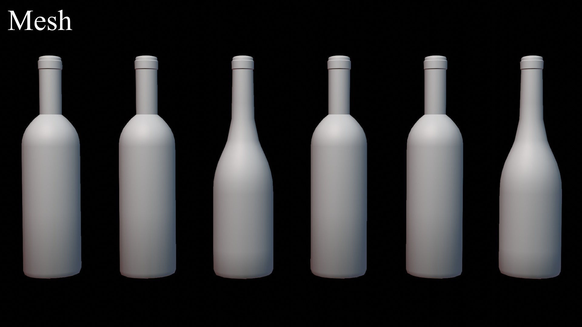 Stylized RPG Wine Bottle Low-poly 3D model_7