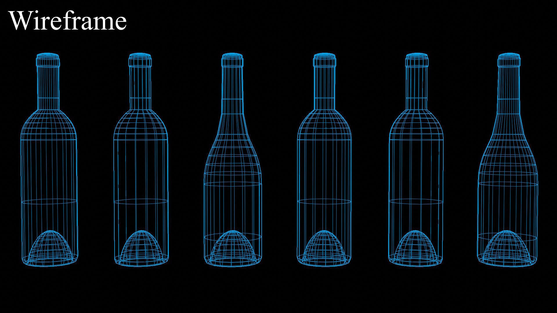 Stylized RPG Wine Bottle Low-poly 3D model_9
